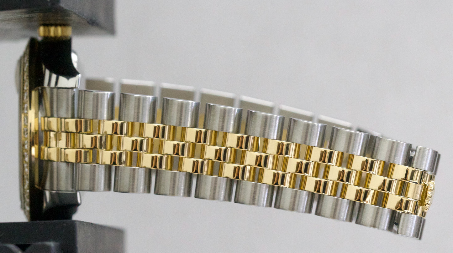 Rolex DateJust FACTORY CHAMPAGNE DIAMOND 31mm 18K Gold SUPER JUBILEE 178383