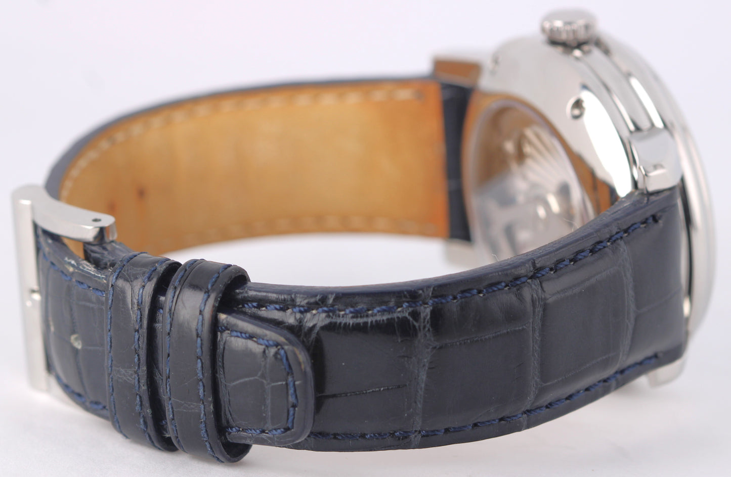 Seiko Spring Drive Moonphase PAPERS Steel Blue 41mm SNR011 Leather Watch BOX