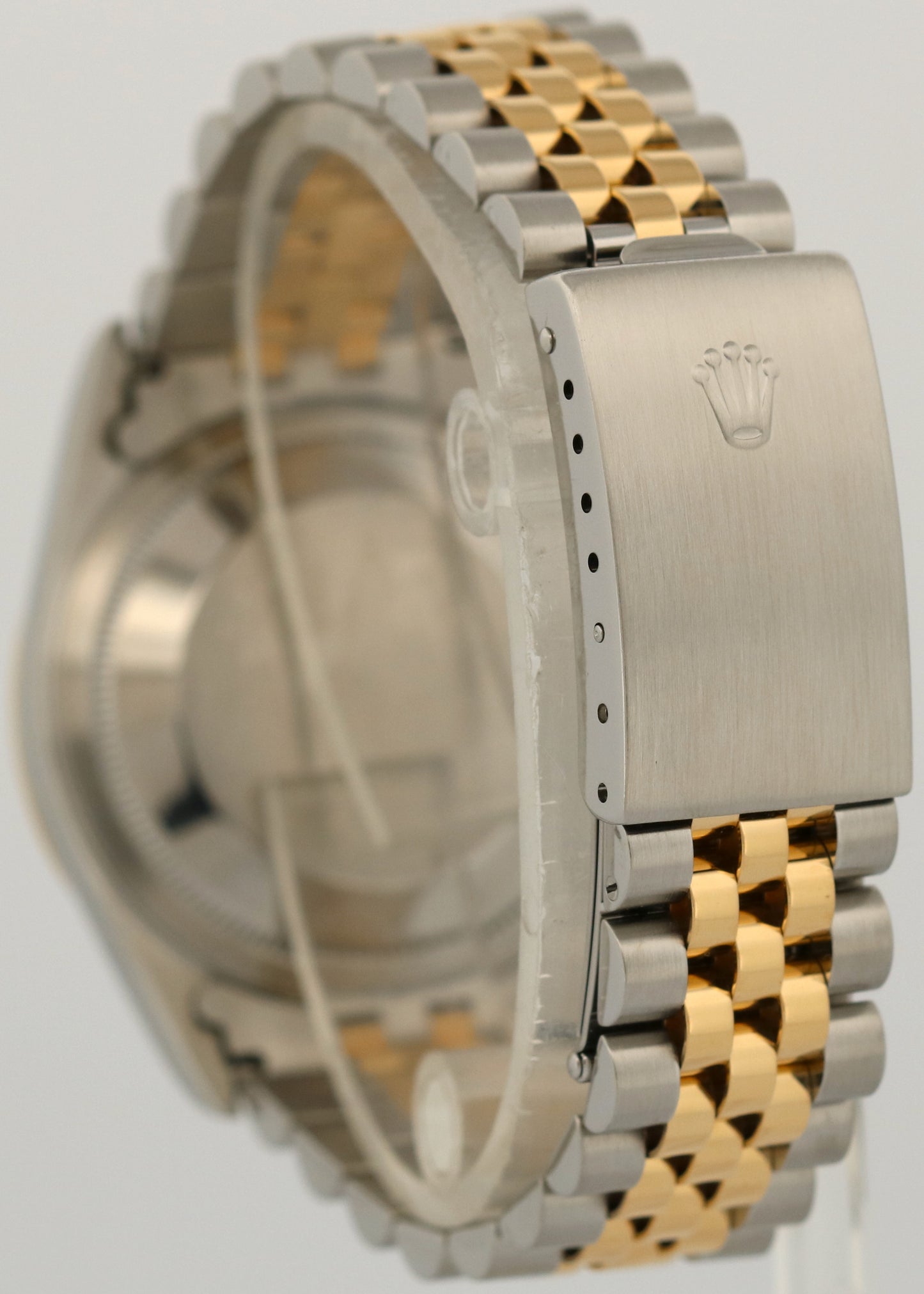 Rolex DateJust 36mm BLACK Two-Tone 18K Yellow Gold Steel Fluted JUBILEE 16233