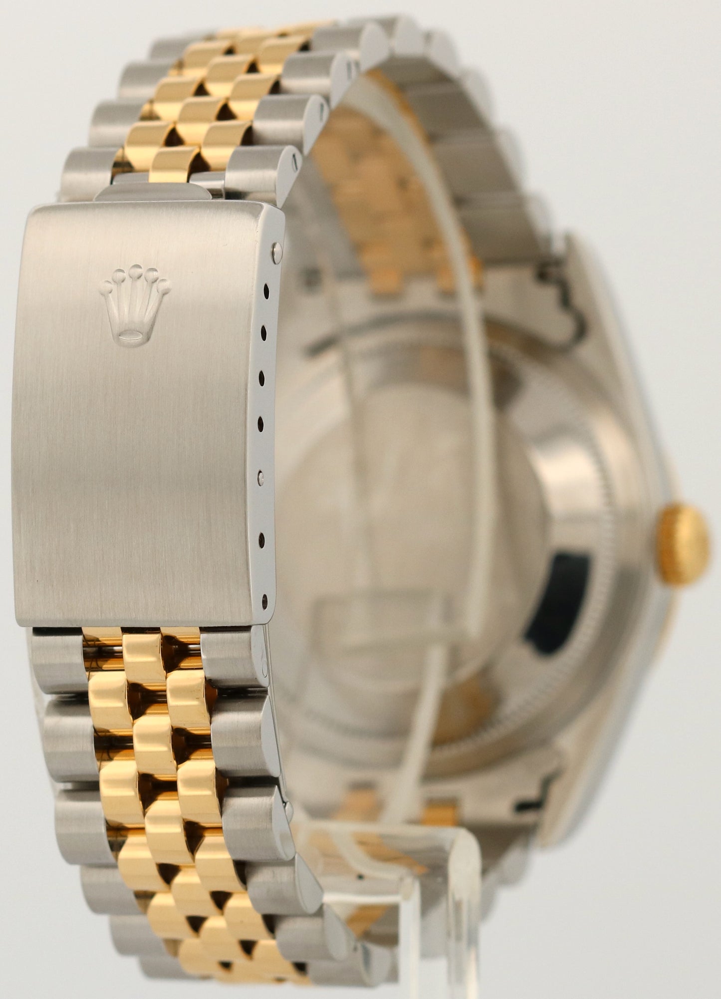 Rolex DateJust 36mm BLACK Two-Tone 18K Yellow Gold Steel Fluted JUBILEE 16233