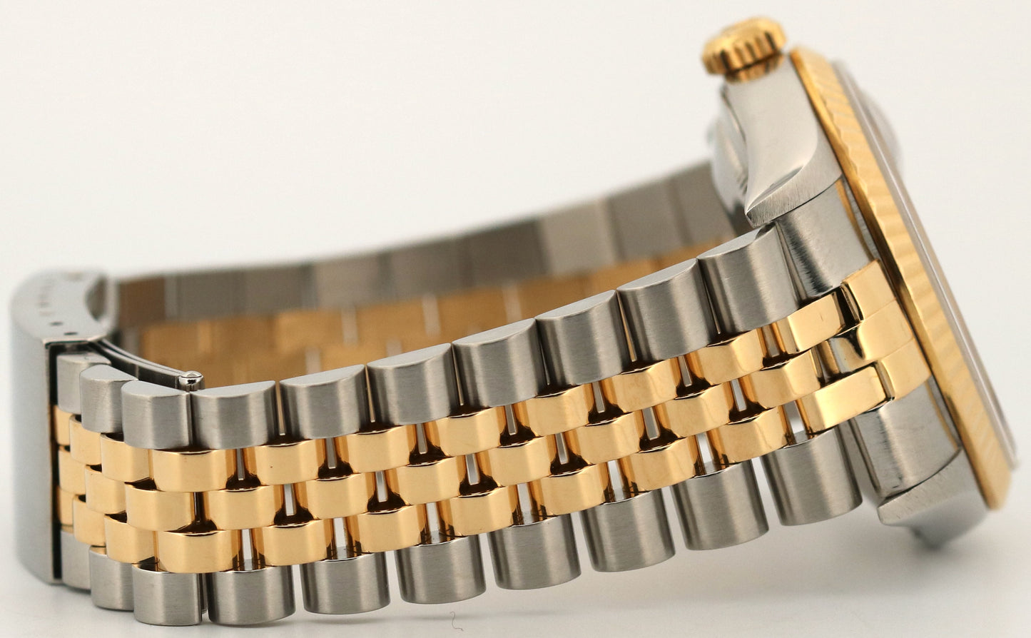 Rolex DateJust 36mm BLACK Two-Tone 18K Yellow Gold Steel Fluted JUBILEE 16233