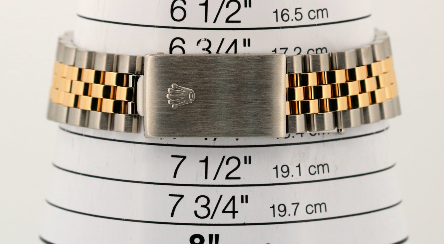 Rolex DateJust 36mm BLACK Two-Tone 18K Yellow Gold Steel Fluted JUBILEE 16233
