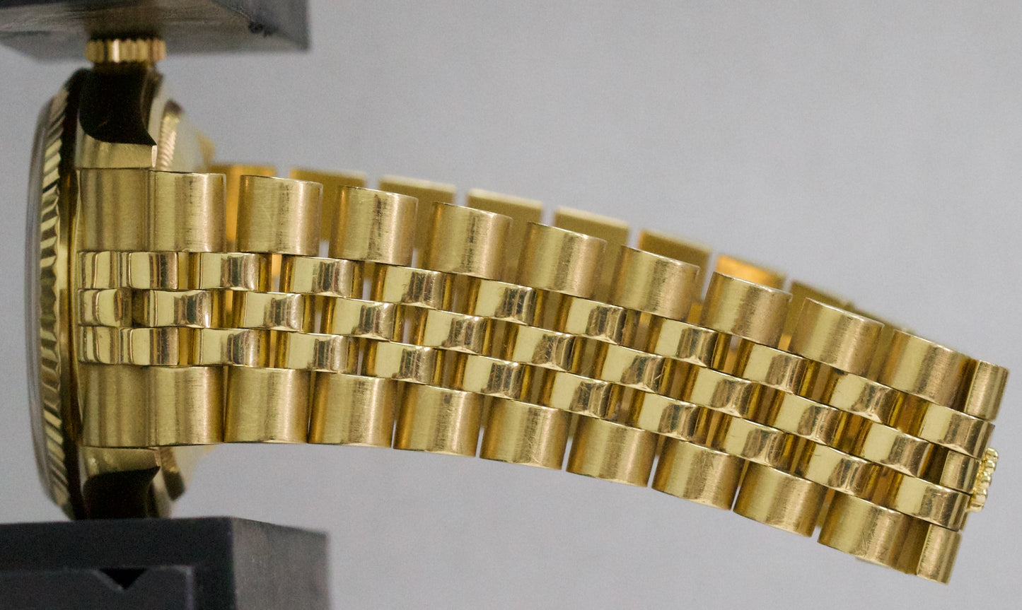 2021 RSC PAPERS Rolex DateJust 36mm CHAMPAGNE 18K Yellow Gold JUBILEE 16238 BOX