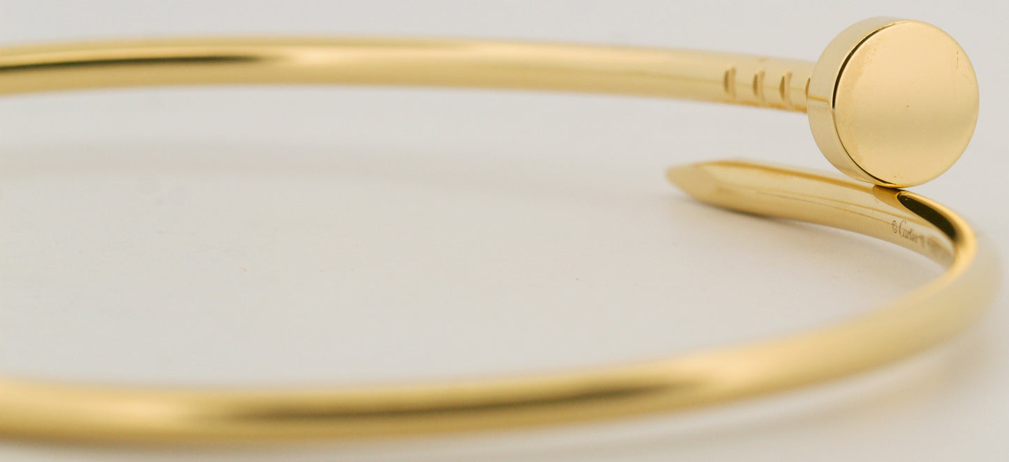 2024 PAPERS Cartier Juste Un Clou Nail Bracelet SZ 19 18K Yellow Gold AU 750 BOX
