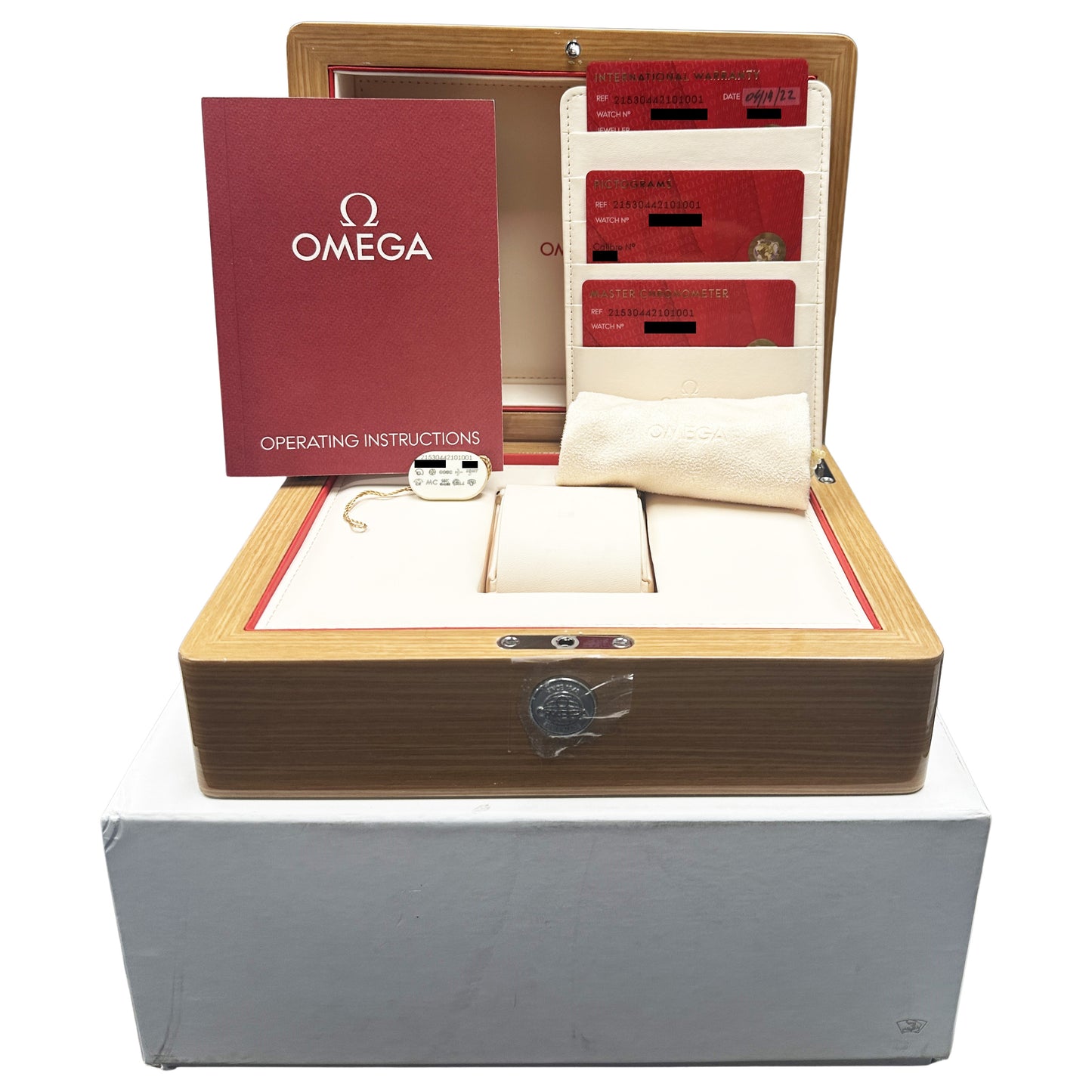 2022 PAPERS Omega Seamaster Planet Ocean Black 43.5mm 215.30.44.21.01.001 BOX