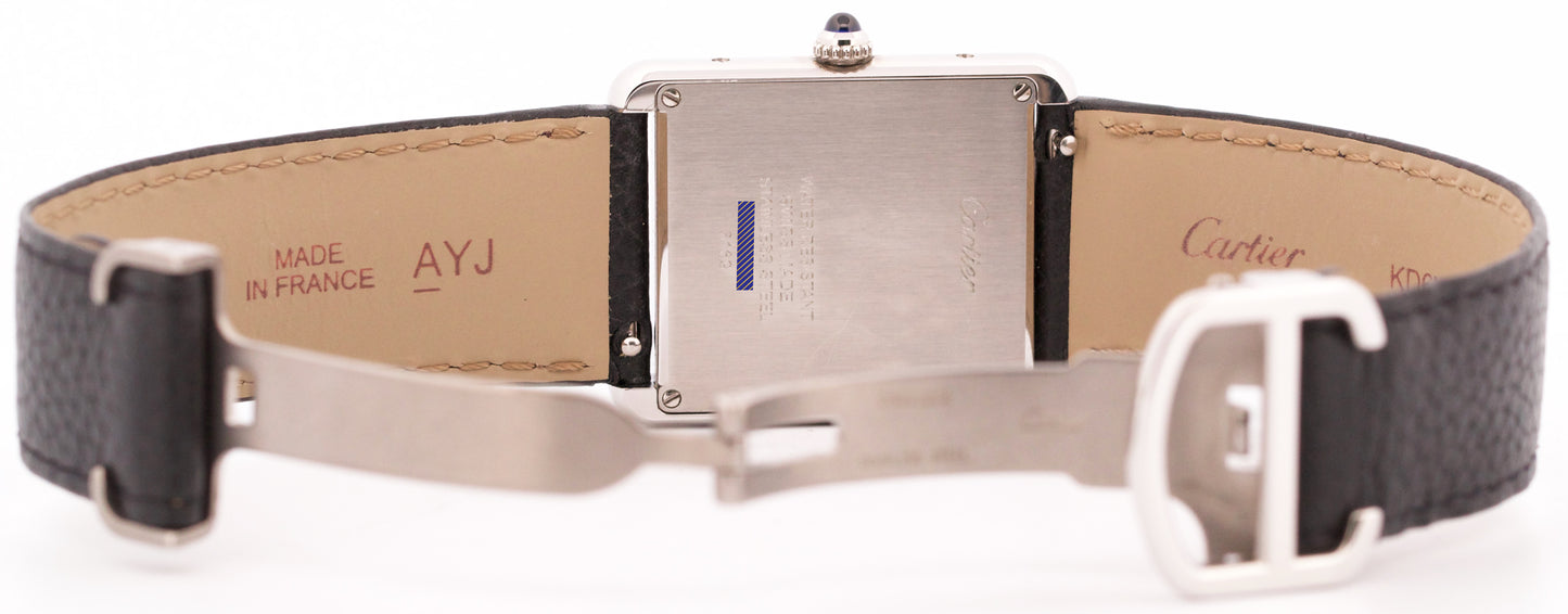 Cartier Tank Solo Large Stainless Steel Roman Quartz Leather 3169 / W5200014 BOX
