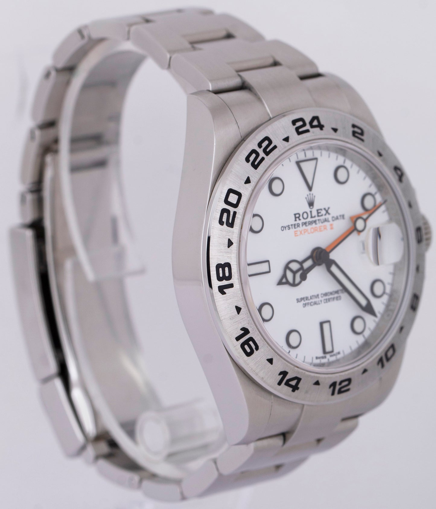 MINT PAPERS Rolex Explorer II 42mm 216570 Polar White Orange Steel Watch BOX