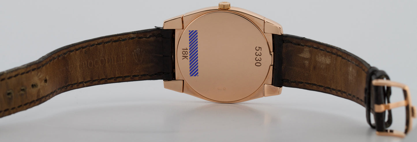Rolex Cellini Cestello WHITE ARABIC 18K Rose Gold Leather 36mm 5330 Watch