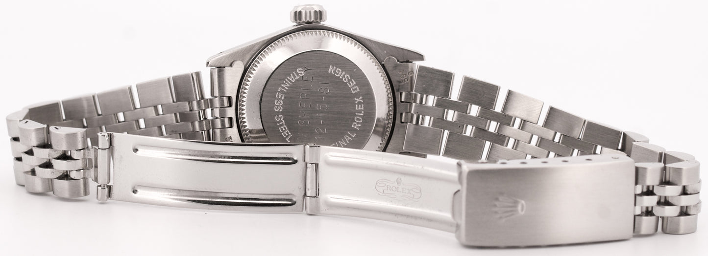 Rolex Oyster Perpetual Silver POOL INTAIRDRIL Steel Jubilee 24mm Watch 67180 BOX