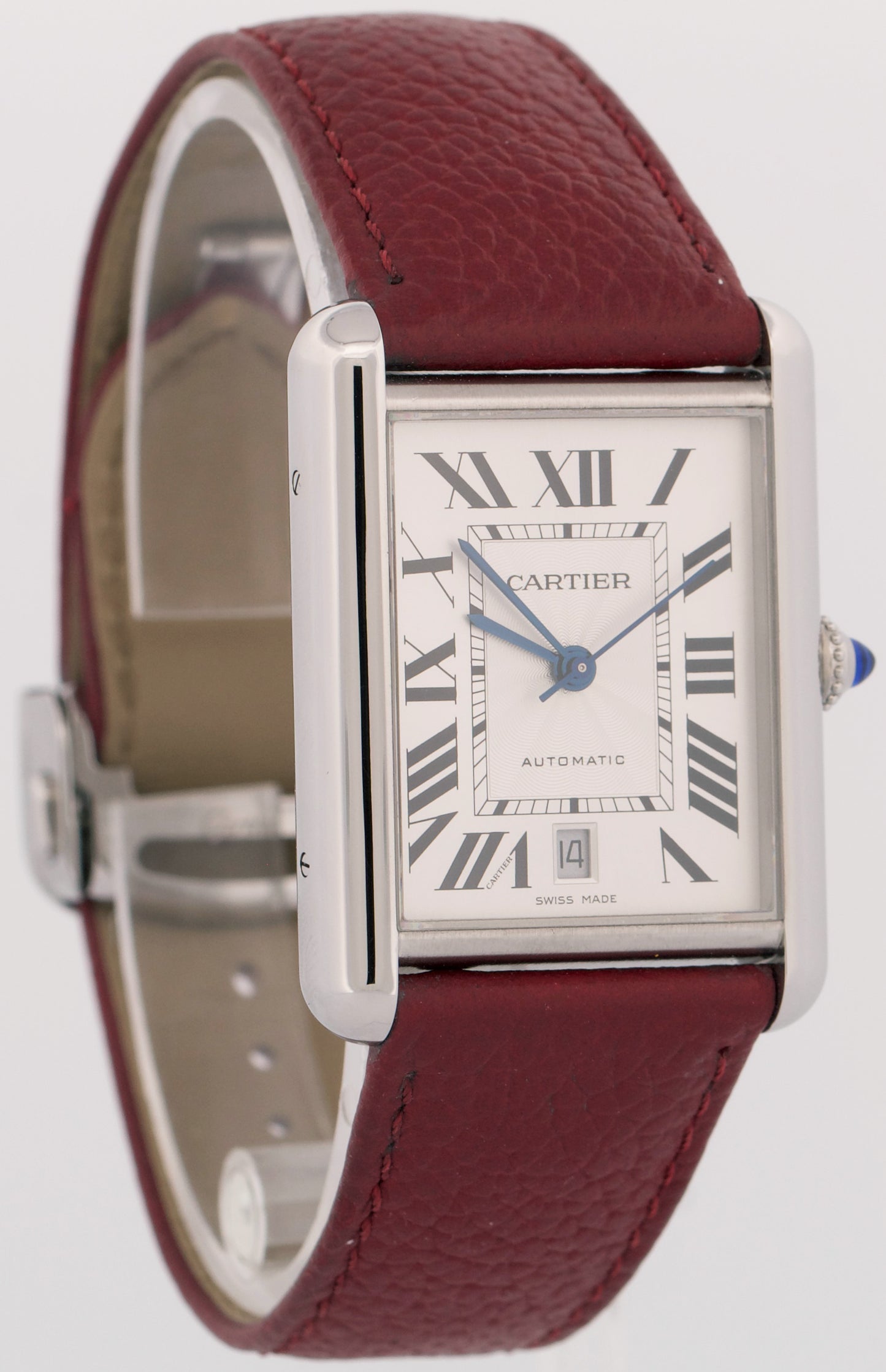 MINT 2022 PAPERS Cartier Tank Must XL SILVER 31mm Steel WSTA0040 Red 4324 BOX