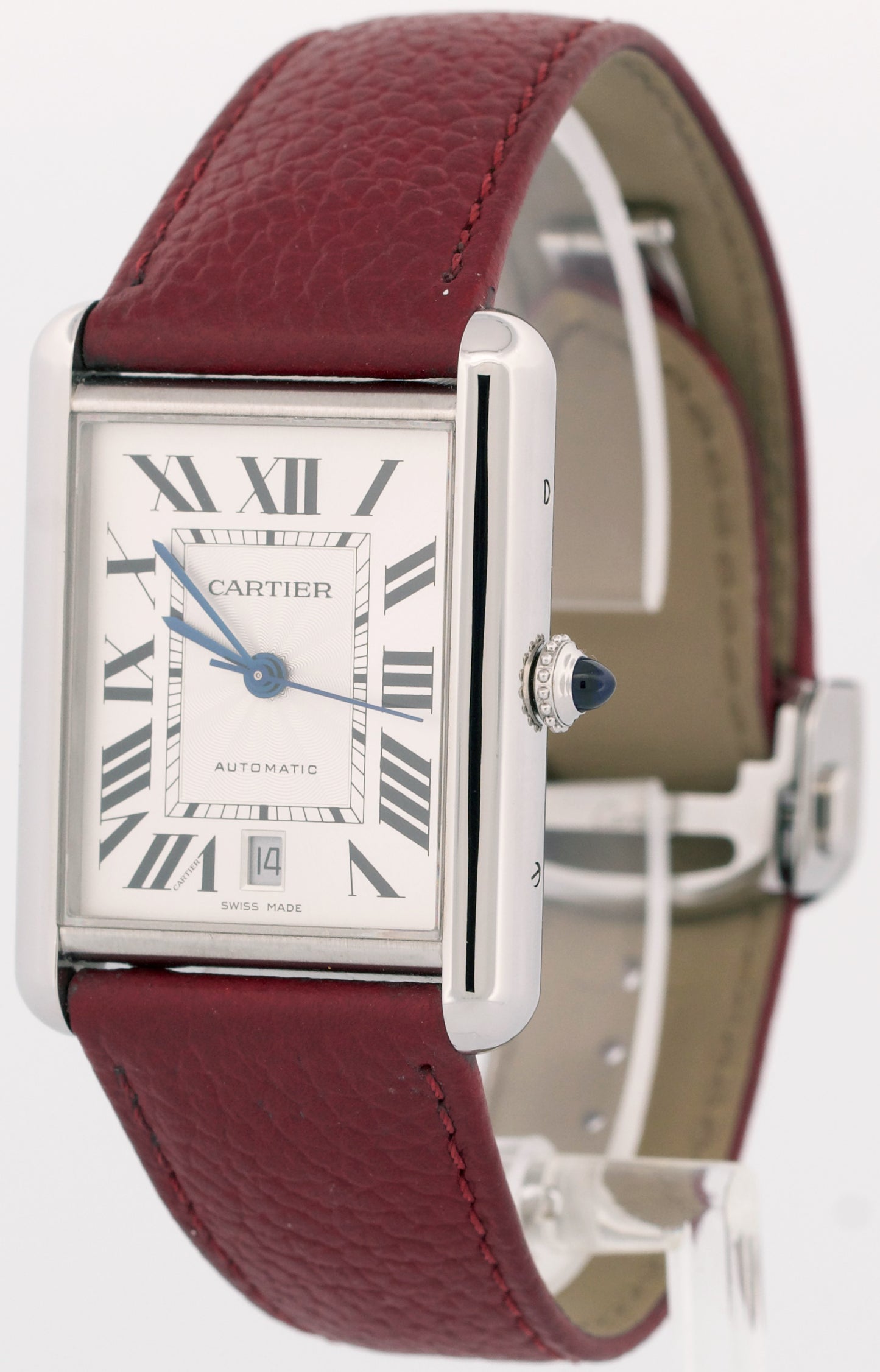 MINT 2022 PAPERS Cartier Tank Must XL SILVER 31mm Steel WSTA0040 Red 4324 BOX