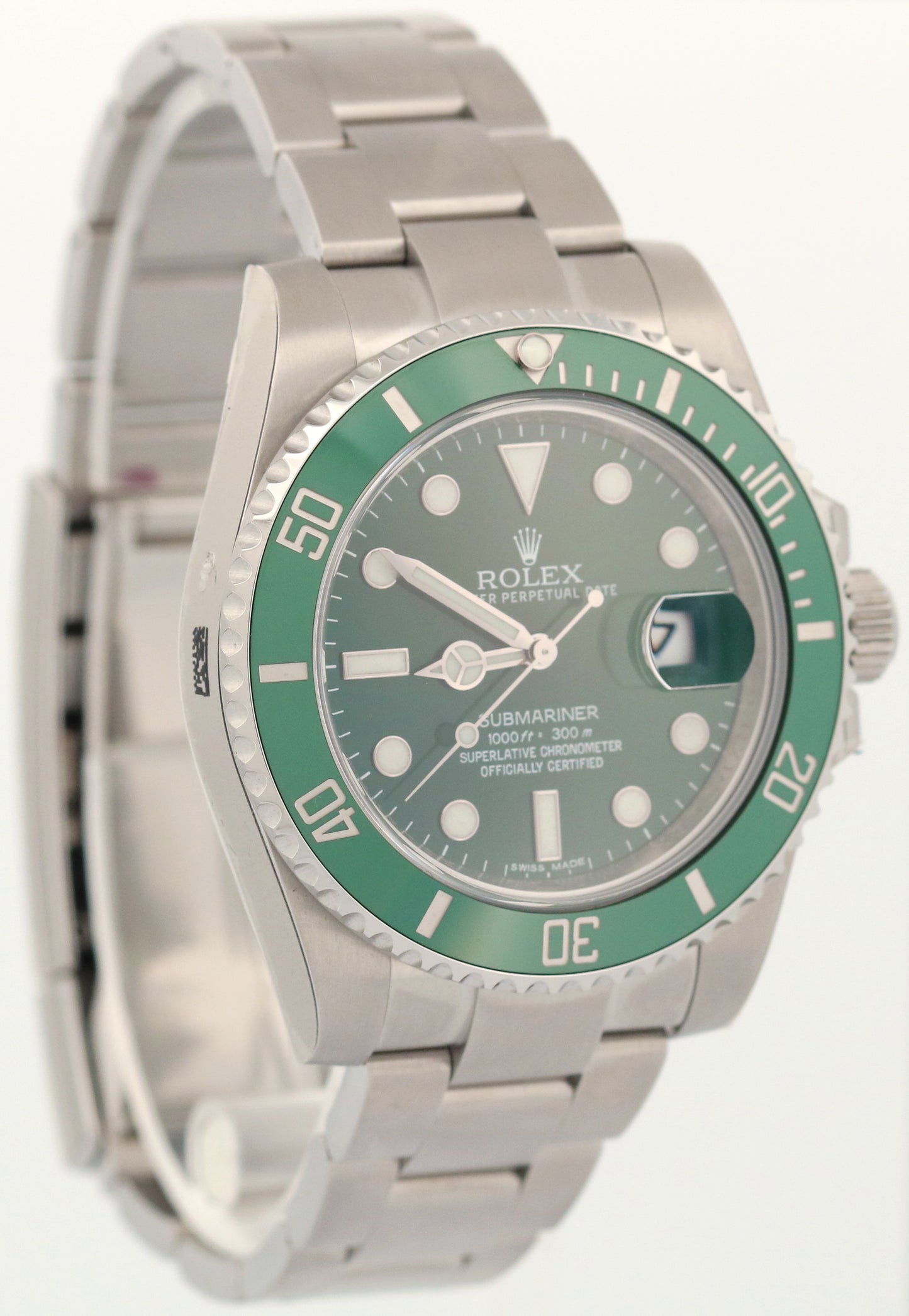 NOS STICKERED Rolex Submariner Date HULK Green Stainless 40mm 116610 LV BOX