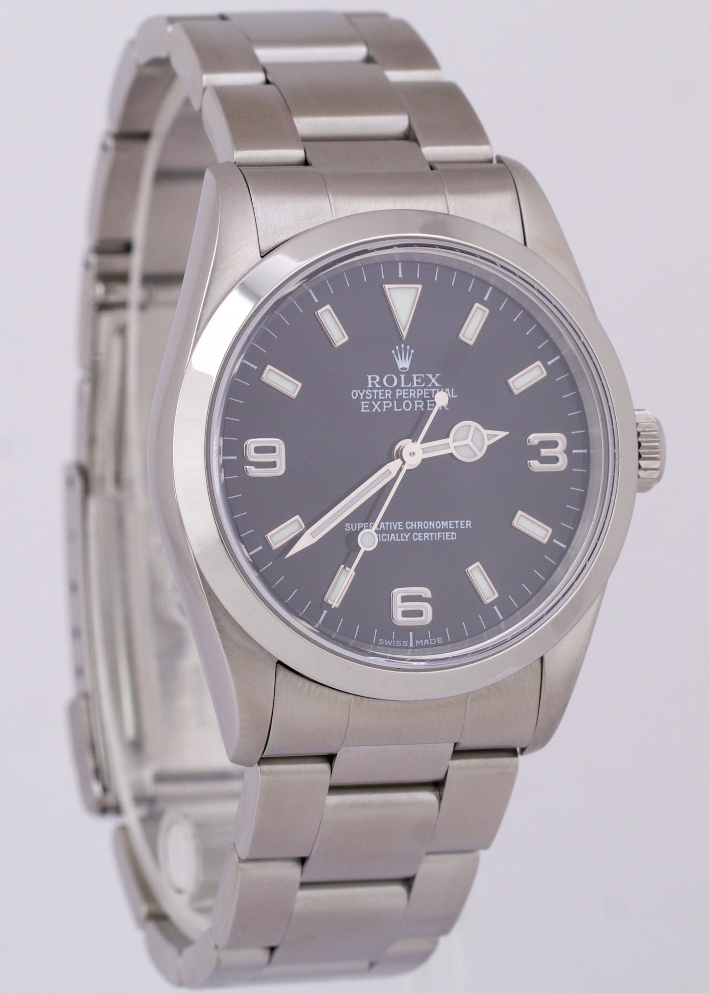 MINT Rolex Explorer I 36mm 14270 Stainless Steel Oyster 3-6-9 Automatic Watch
