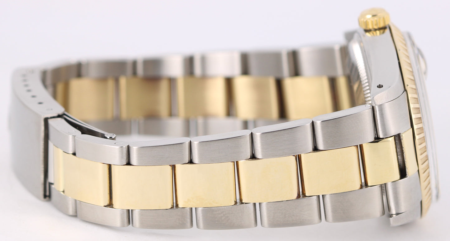 VINTAGE Rolex Oyster Perpetual DATE Two-Tone Gold Steel Silver 34mm 15053 Watch