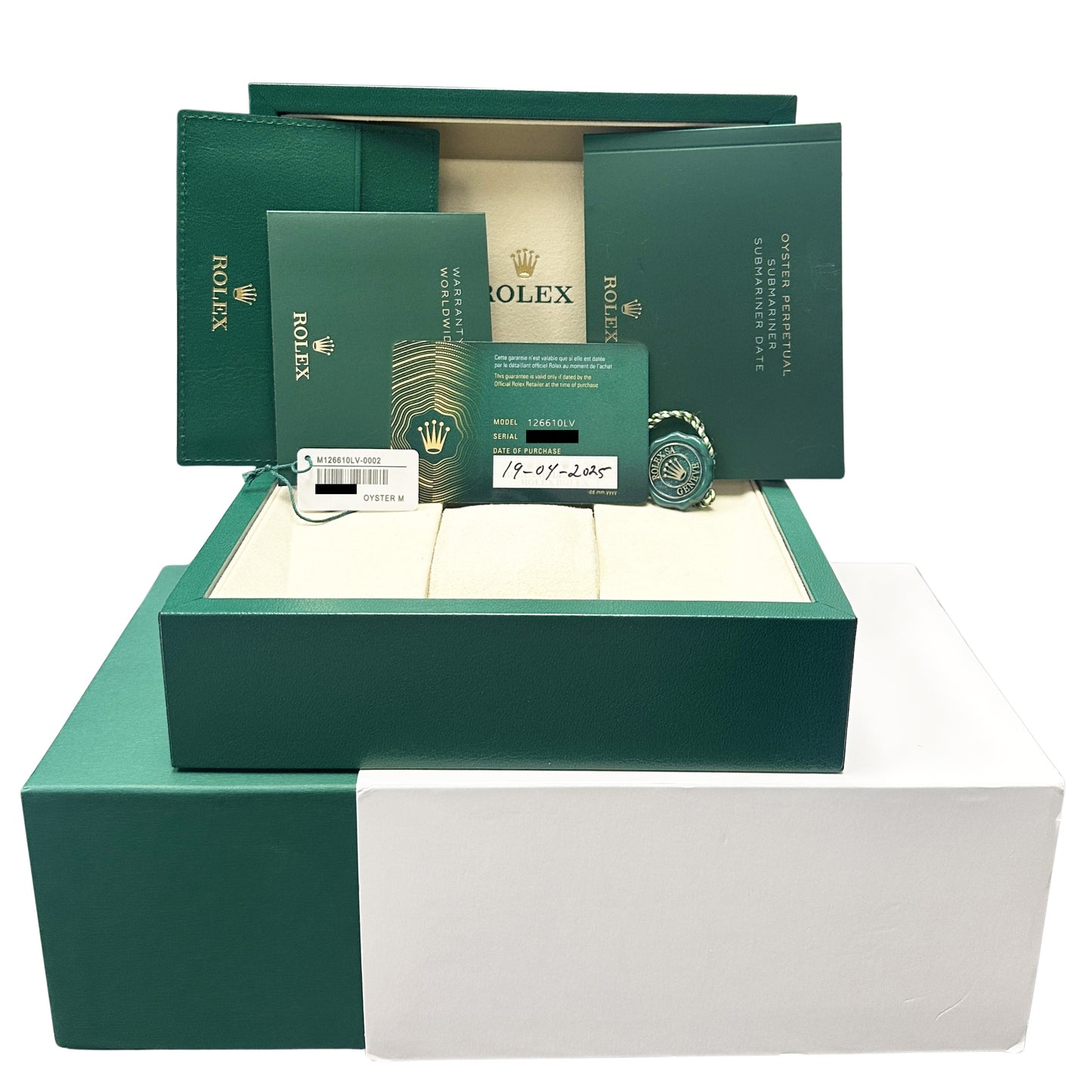 APRIL 2025 PAPERS Rolex Submariner Green KERMIT Black 41mm 126610 LV Watch BOX