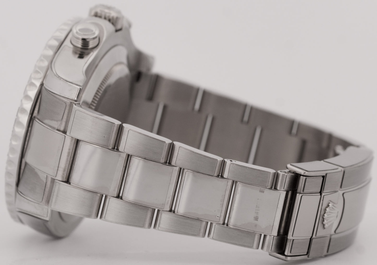 MERCEDES HANDS Rolex Yacht-Master II 44mm 116689 18K White Gold Platinum Watch