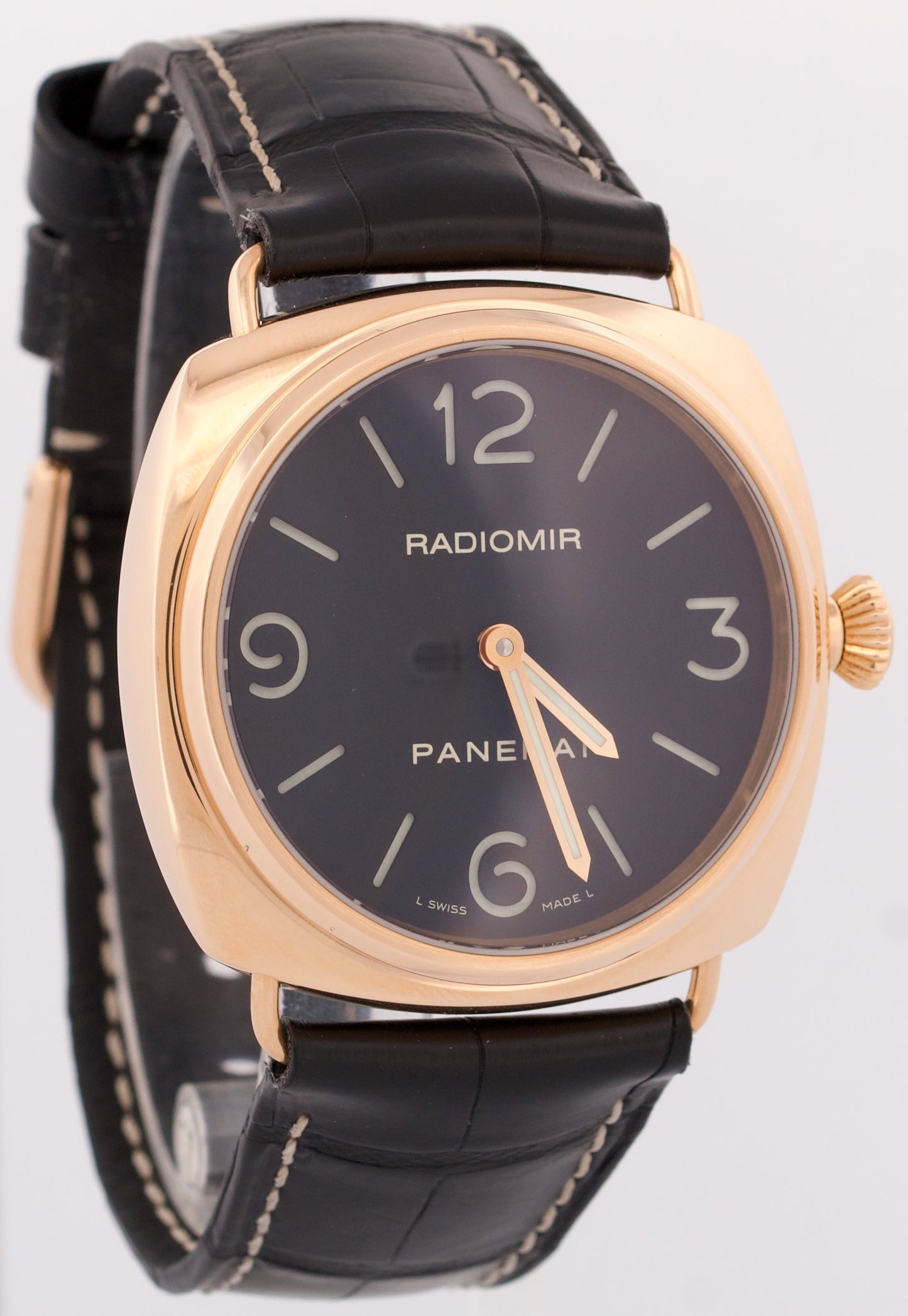 MINT Panerai Radiomir 18K ROSE GOLD Black Manual Leather PAM 231 45mm PAM00231