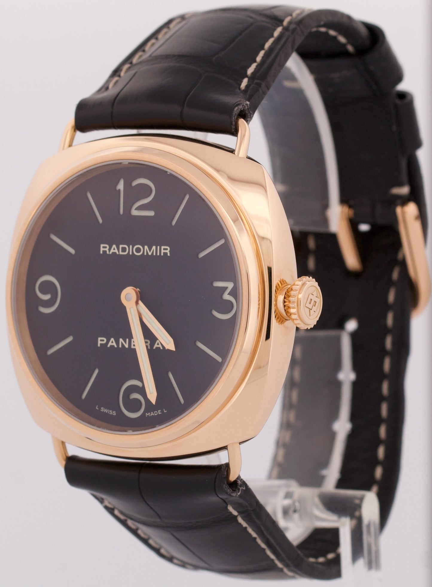 MINT Panerai Radiomir 18K ROSE GOLD Black Manual Leather PAM 231 45mm PAM00231