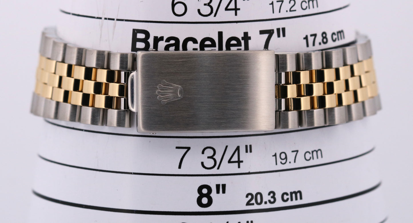 Rolex DateJust 36mm CHAMPAGNE DIAMOND 18K Yellow Gold JUBILEE Steel 16233 Watch
