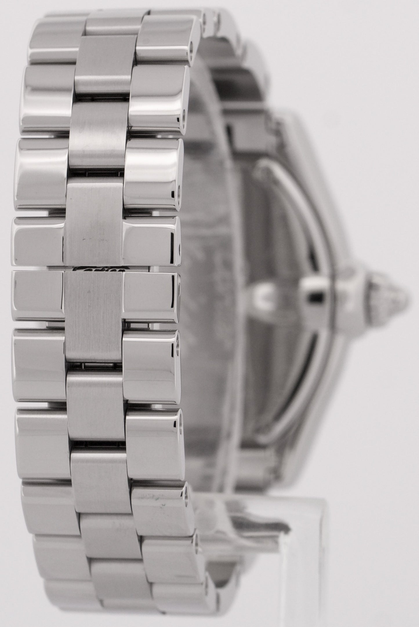 MINT Ladies Cartier Roadster SILVER Roman 2675 31mm Quartz Stainless Steel Watch