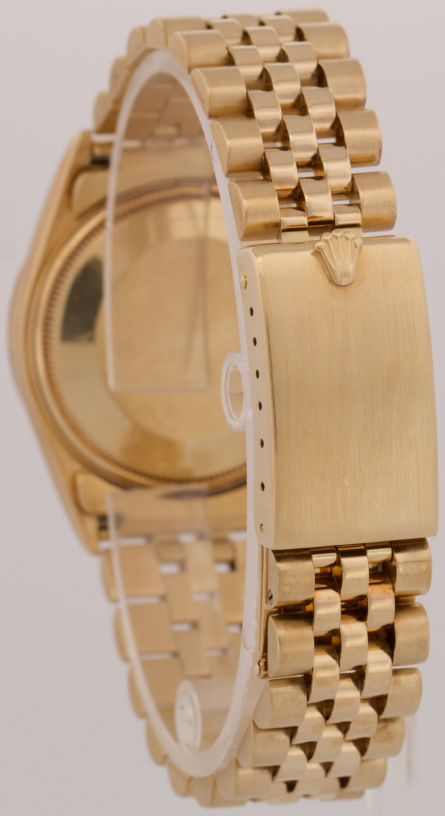 VINTAGE 1988 Rolex Oyster Perpetual Date 34mm CHAMPAGNE 14K Gold Fluted 15037