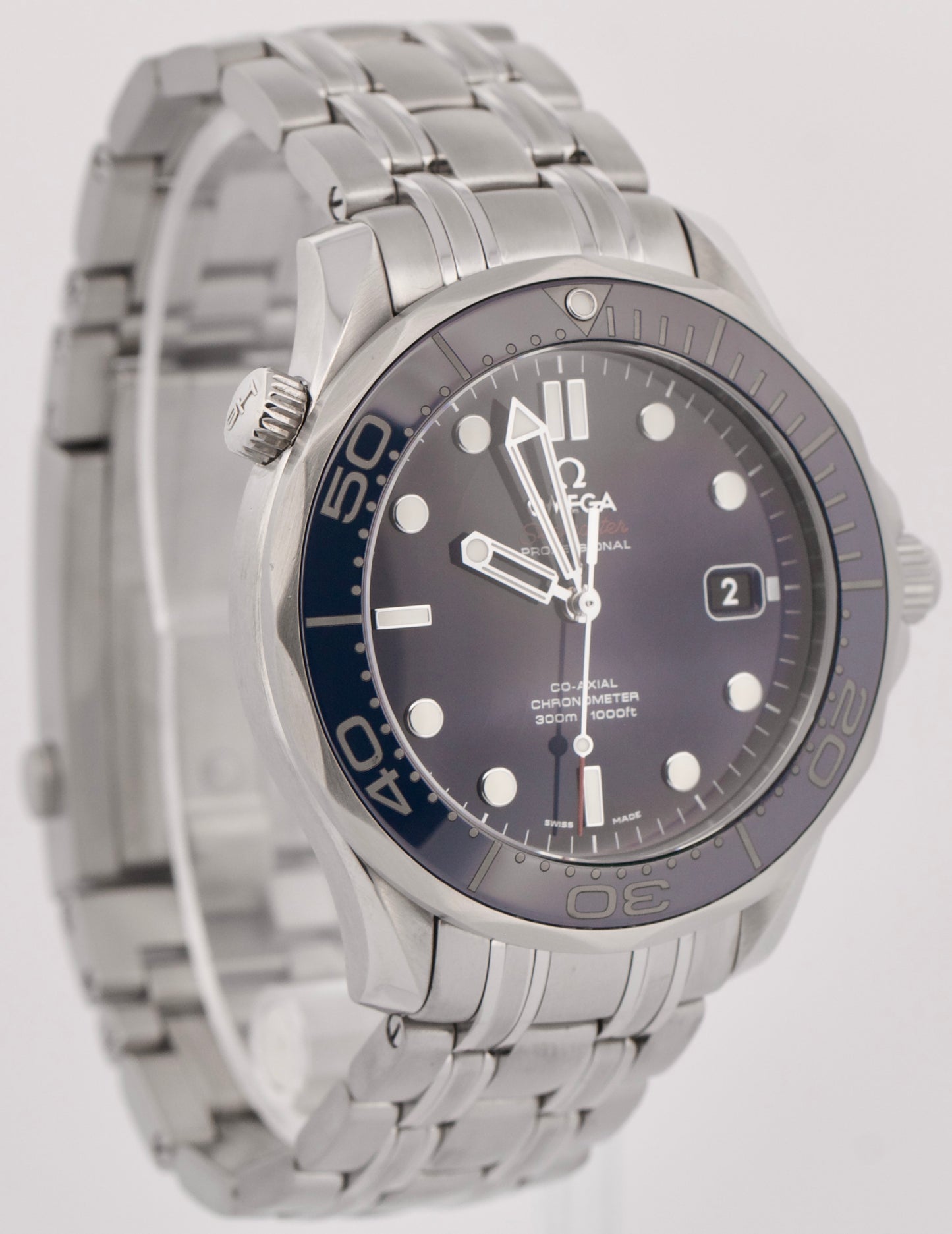 MINT Omega Seamaster Professional BLUE 41mm Steel Date 212.30.41.20.03.001 BOX