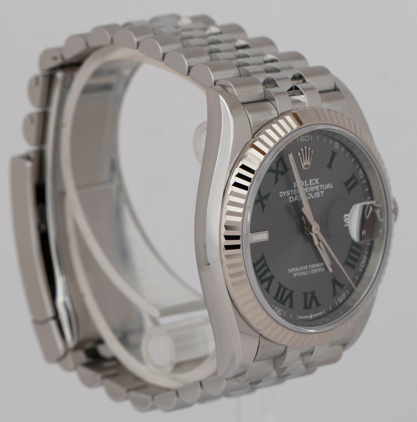 2024 NEW PAPERS Rolex DateJust 36mm Wimbledon Grey Jubilee Watch 126234 BOX