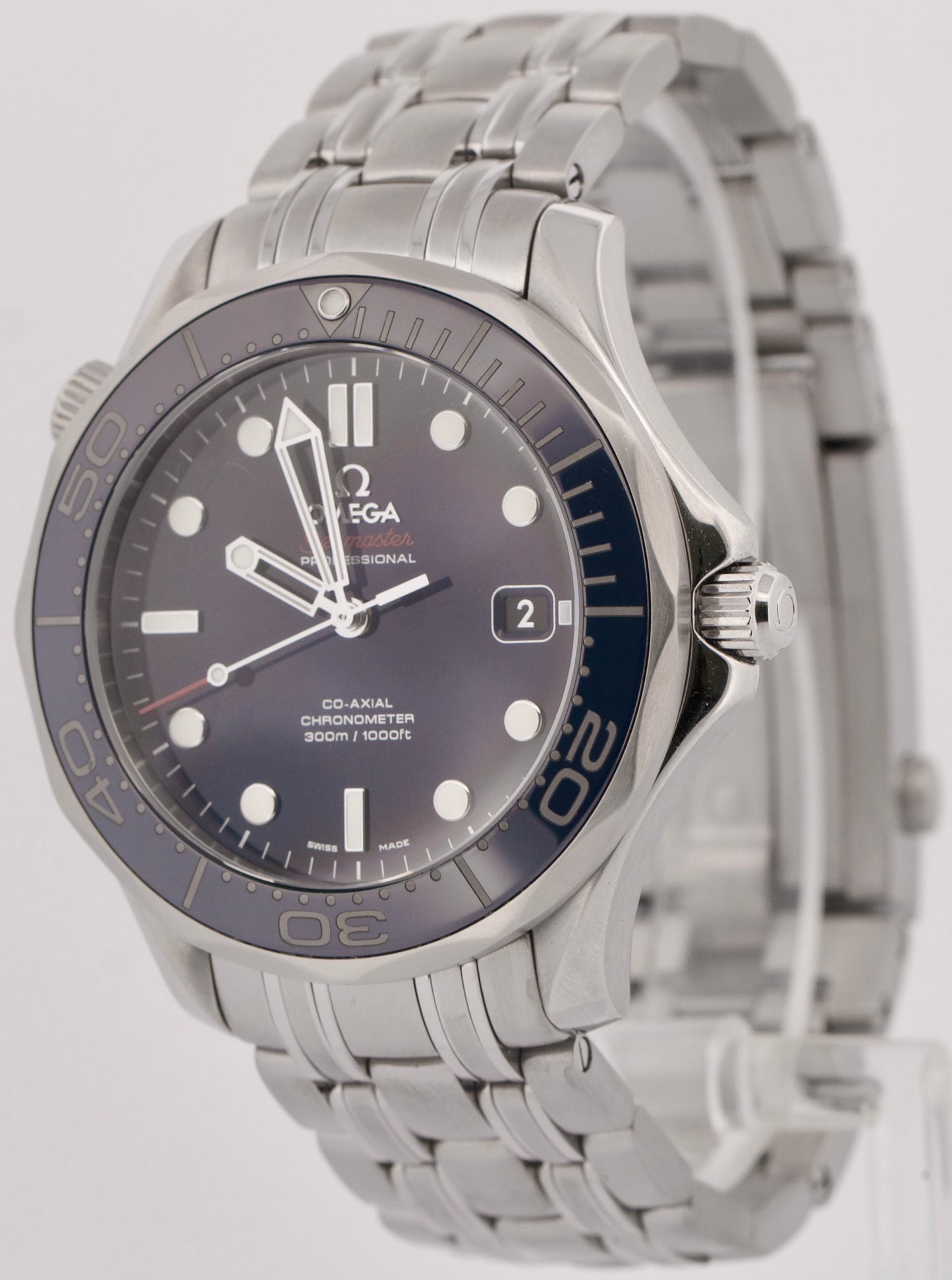 MINT Omega Seamaster Professional BLUE 41mm Steel Date 212.30.41.20.03.001 BOX