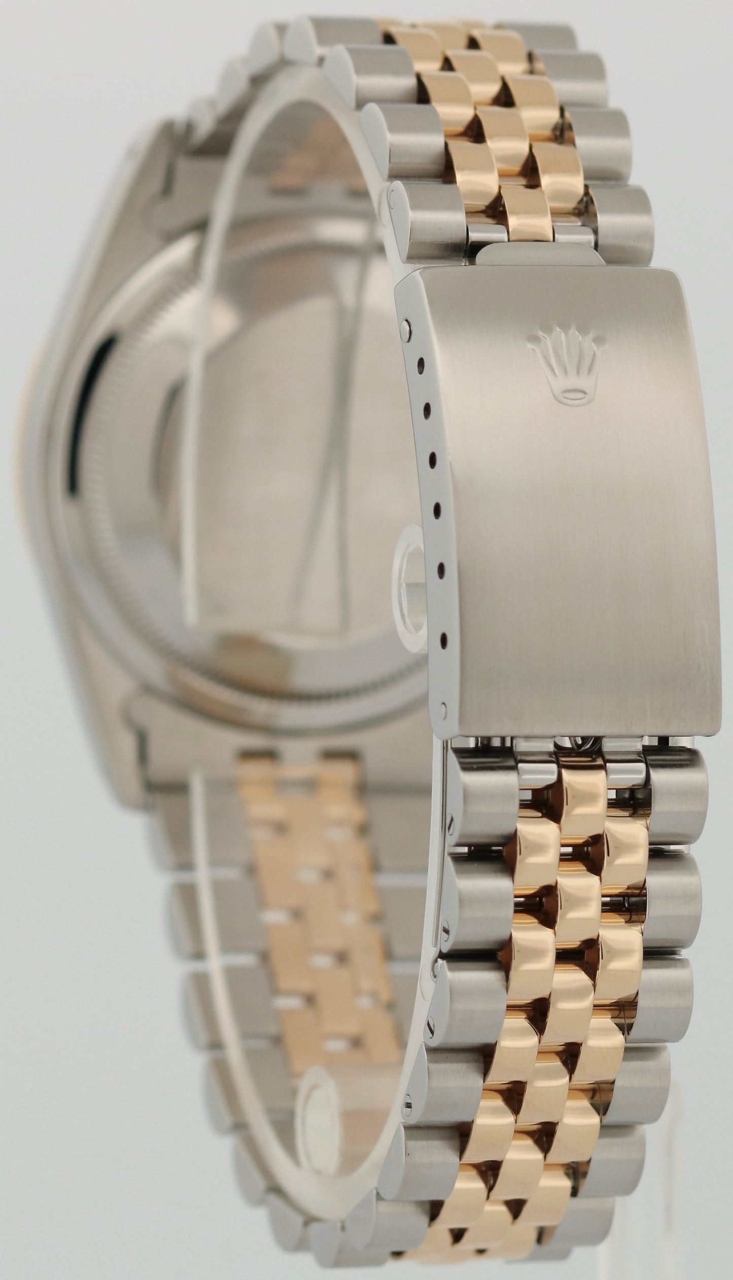 Rolex DateJust 36mm SILVER Two-Tone 18K Yellow Gold Steel Fluted JUBILEE 16233