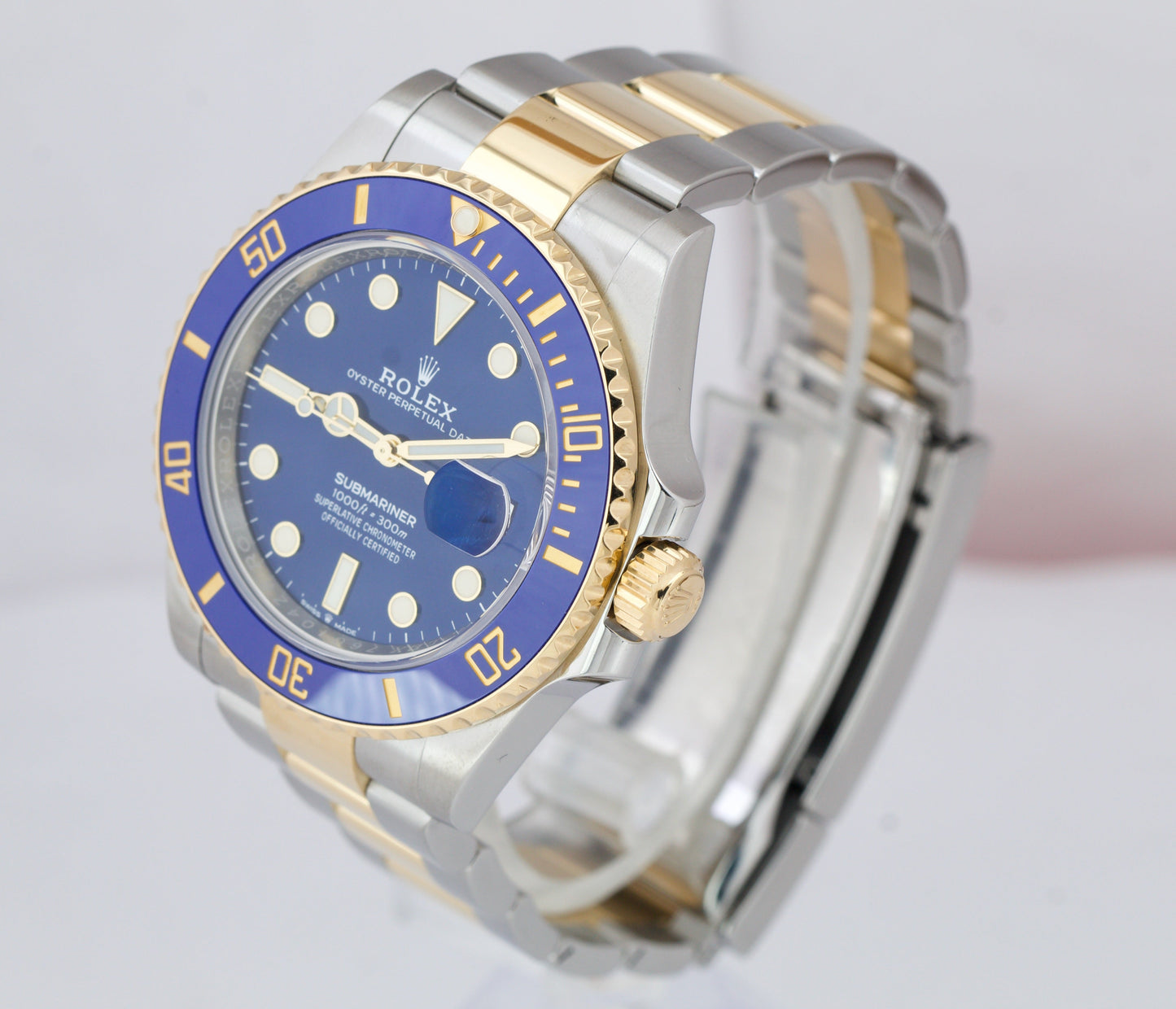 2021 NEW PAPERS Rolex Submariner Date 41mm Two-Tone 18K Gold Blue 126613 LB B+P