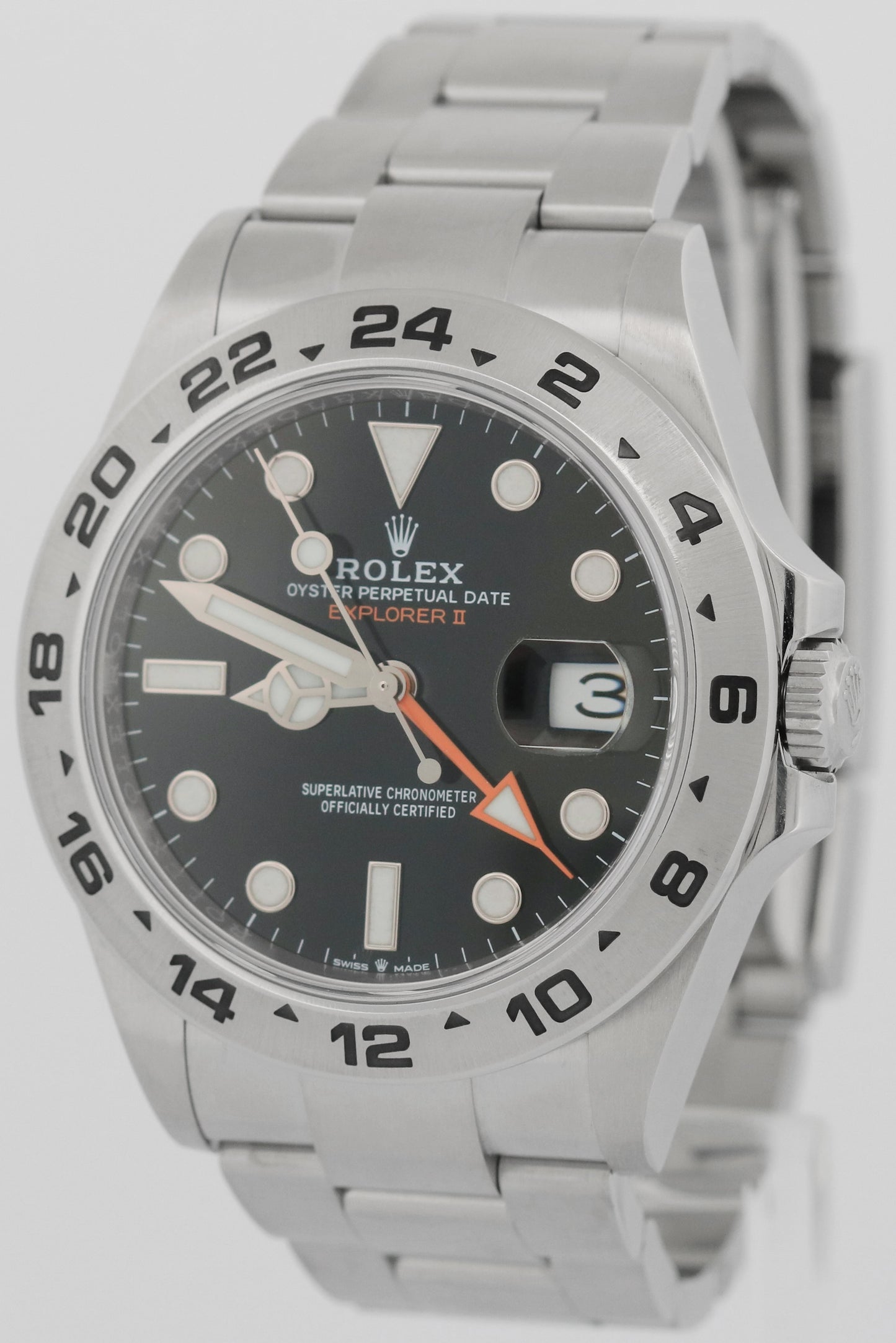 2022 Rolex Explorer II 42mm BLACK Orange Stainless Steel GMT Date 226570 BOX