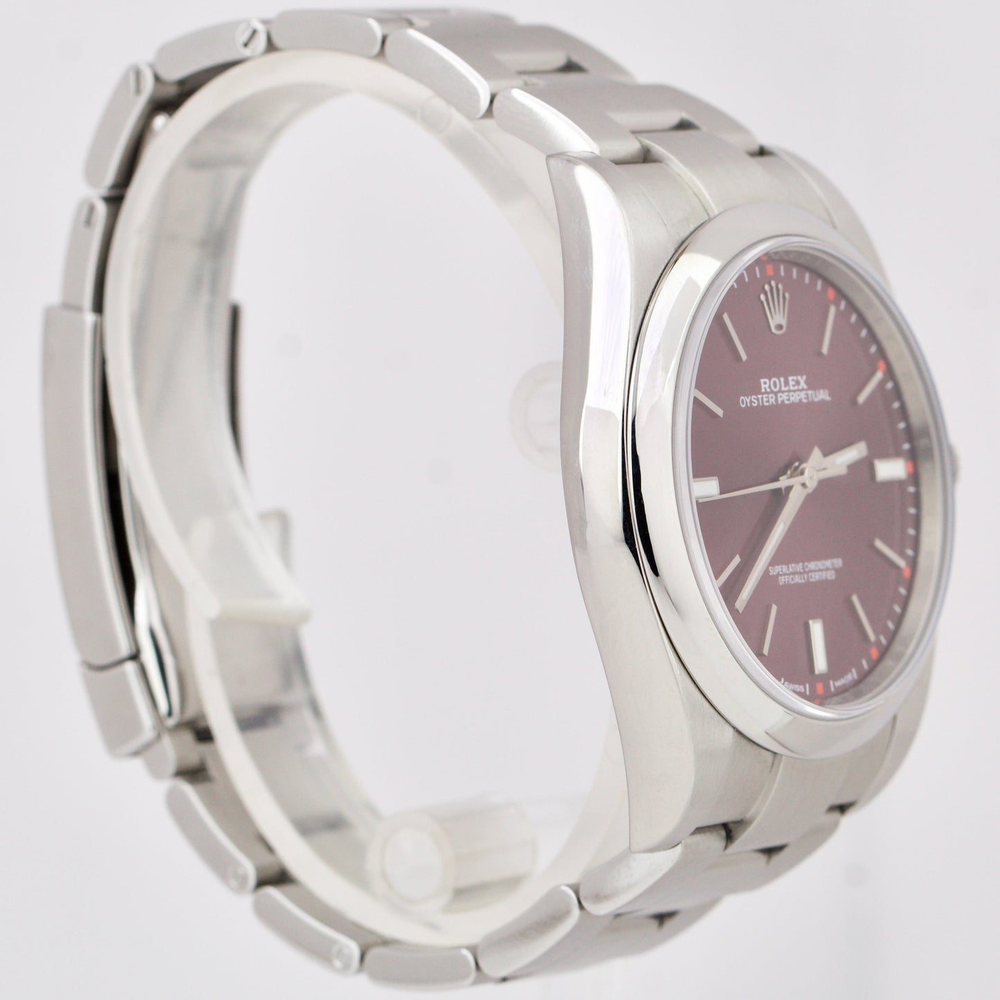 Rolex Oyster Perpetual 39mm GRAPE Purple Stainless Steel Oyster Watch 114300
