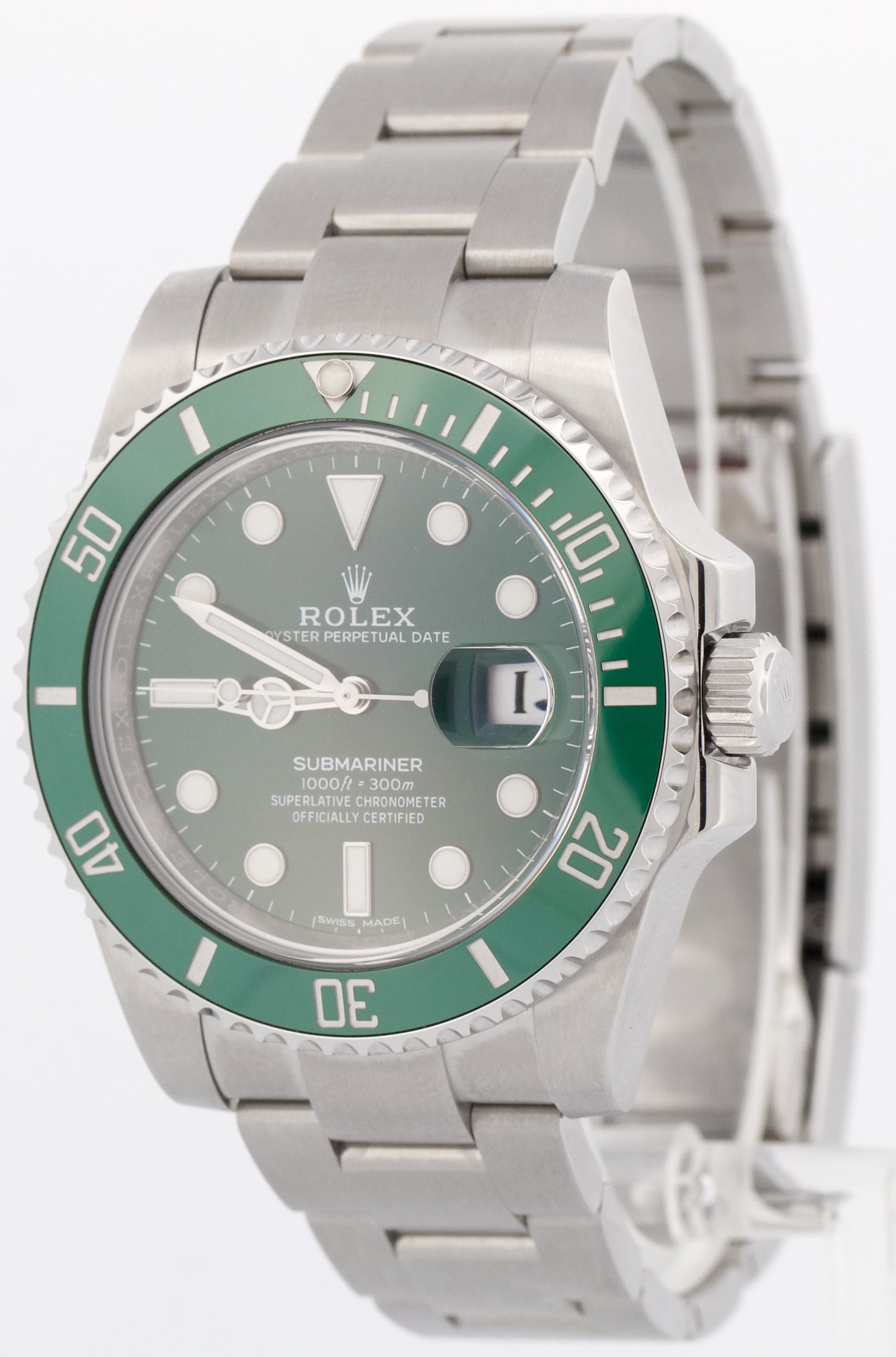 MINT PAPERS Rolex Submariner Date HULK Green Stainless Steel 40mm 116610 LV BOX