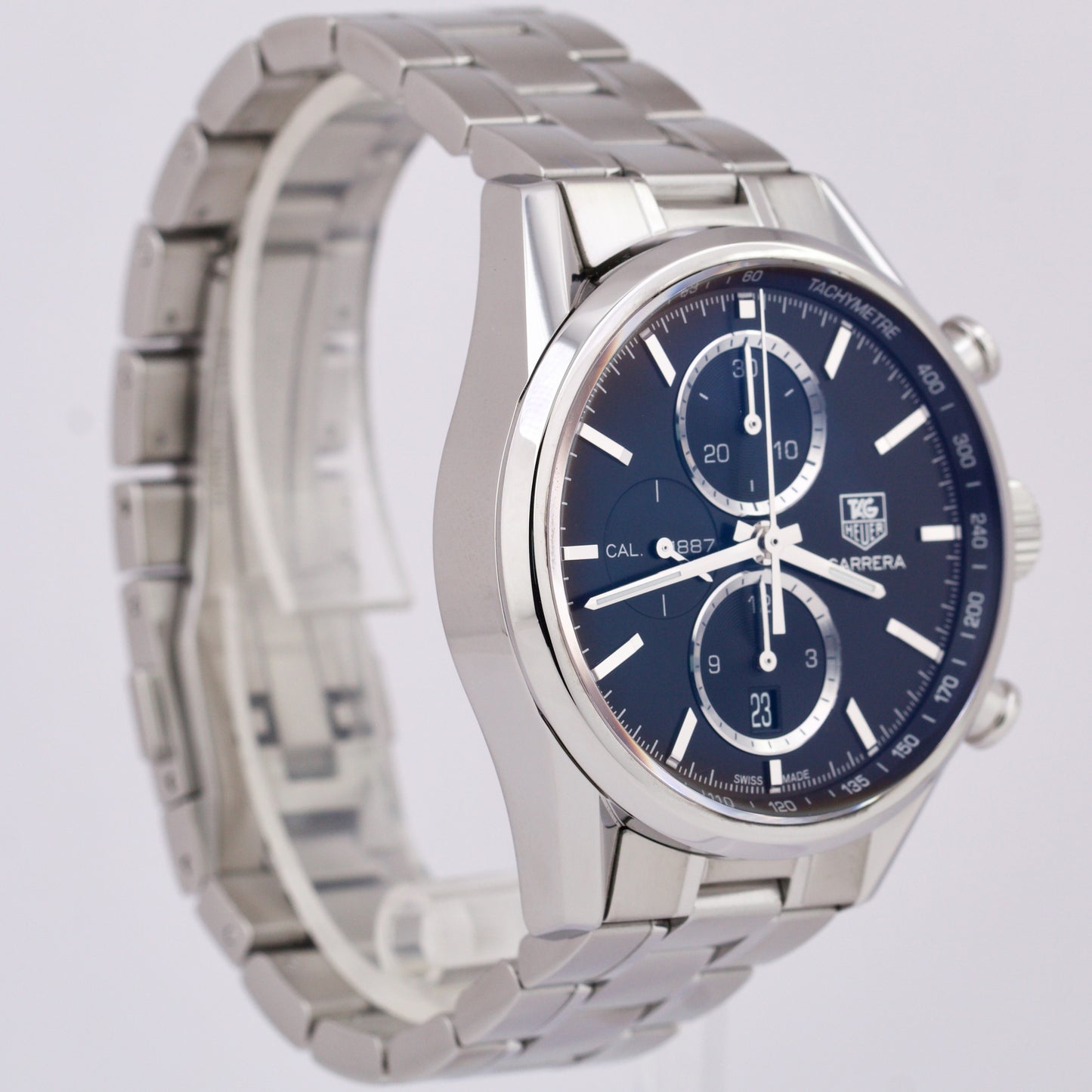 Tag Heuer Carrera Stainless Steel Black 41mm Date Automatic Watch CAR2110.BA0724