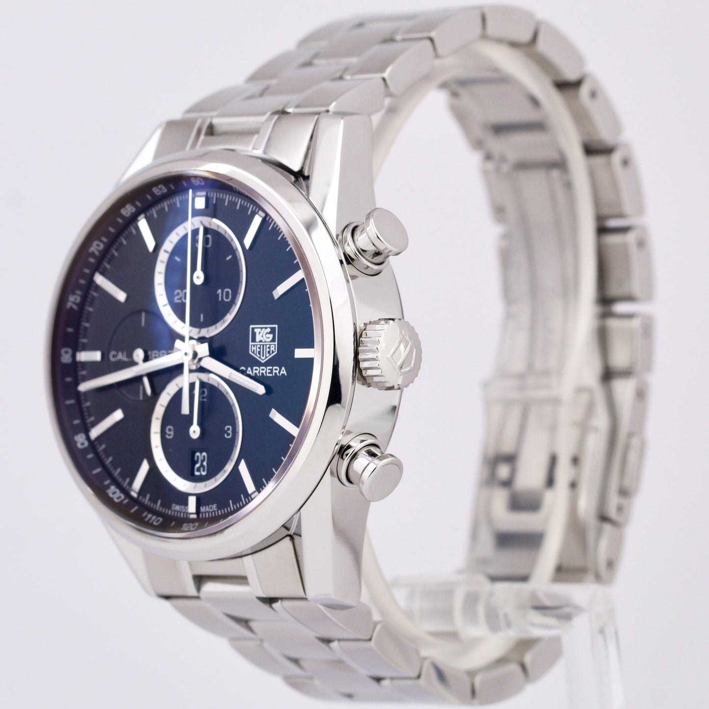 Tag Heuer Carrera Stainless Steel Black 41mm Date Automatic Watch CAR2110.BA0724