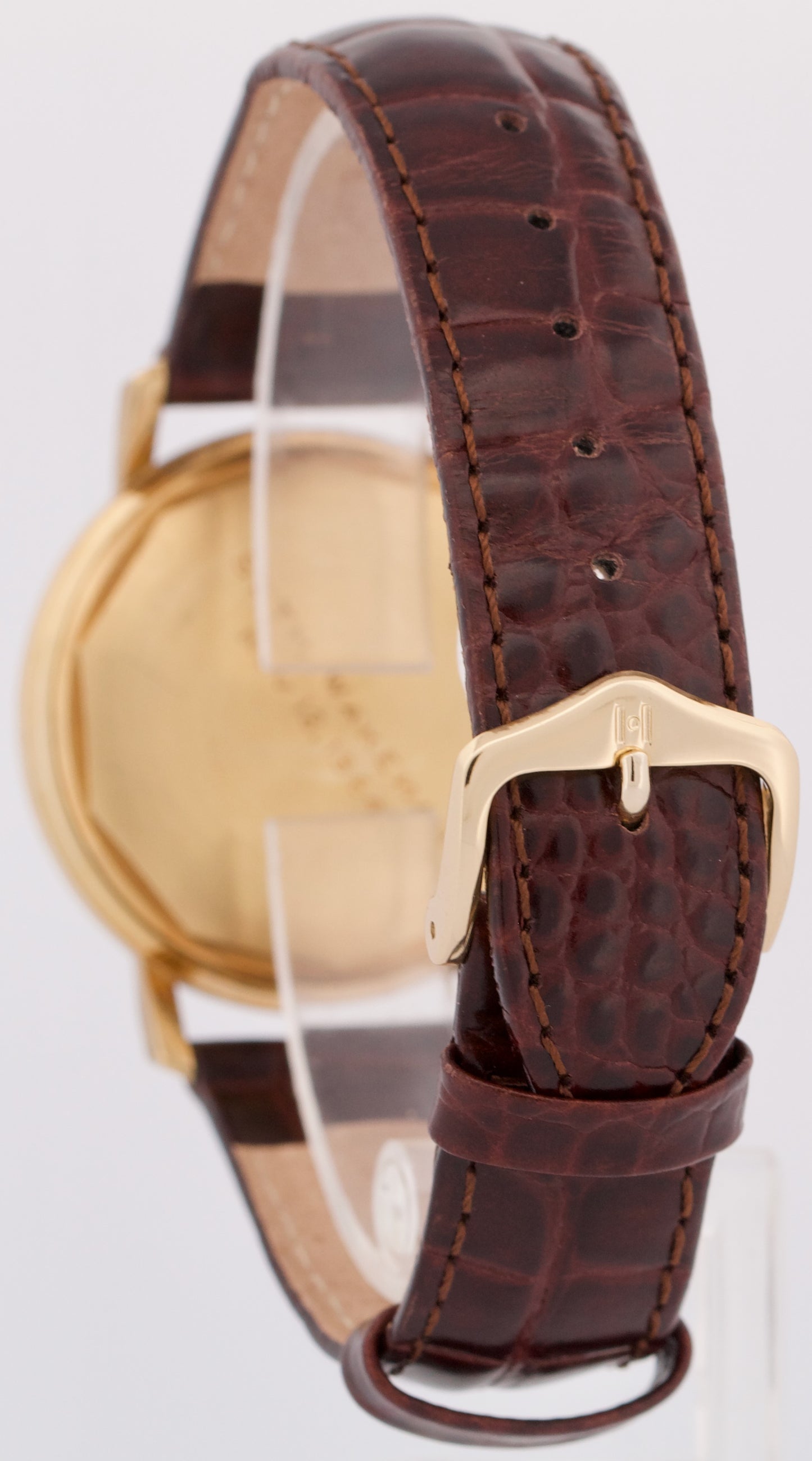 VINTAGE Patek Philippe Calatrava 36mm SILVER Automatic 18K Gold Leather 3445