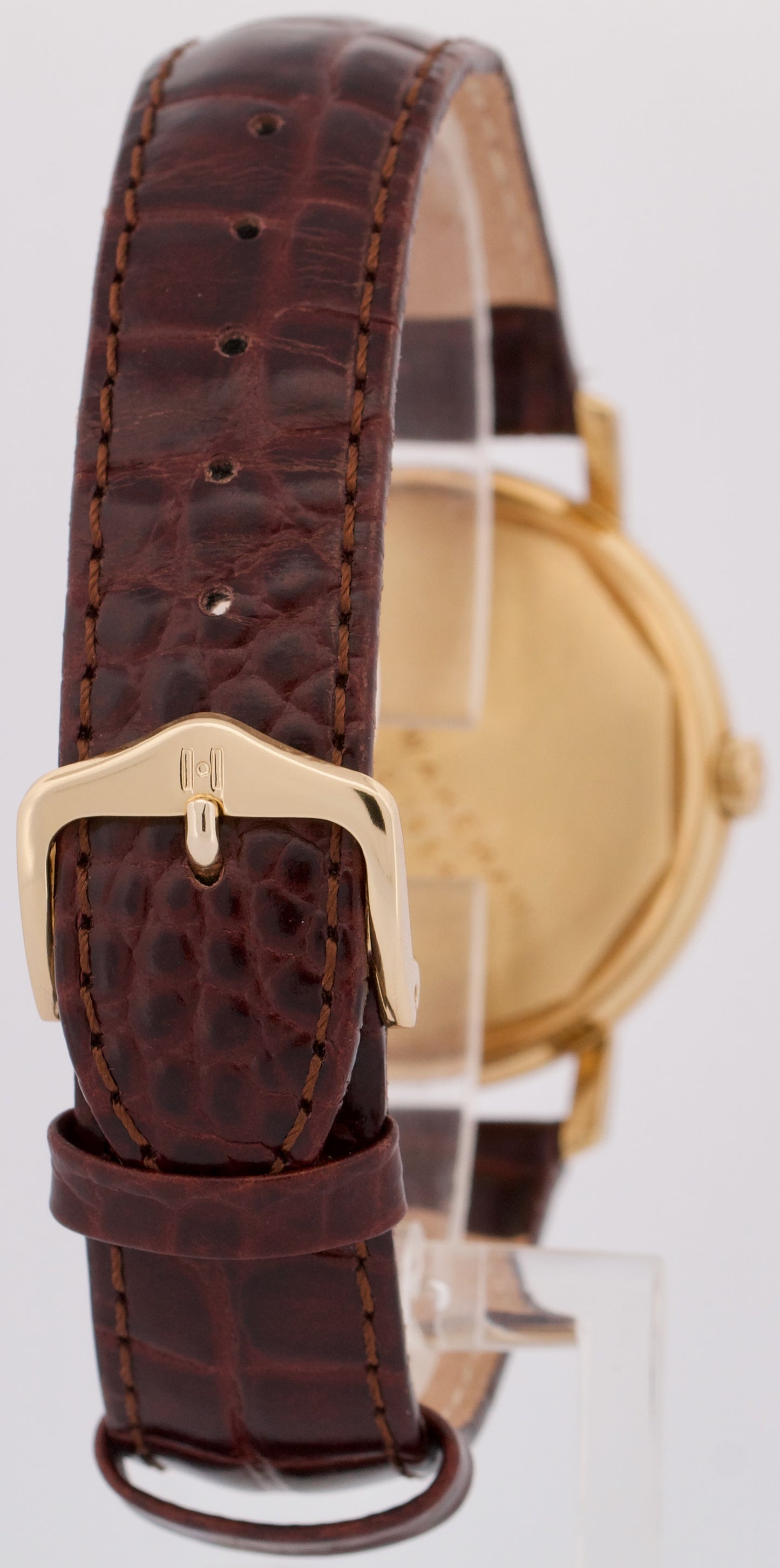 VINTAGE Patek Philippe Calatrava 36mm SILVER Automatic 18K Gold Leather 3445
