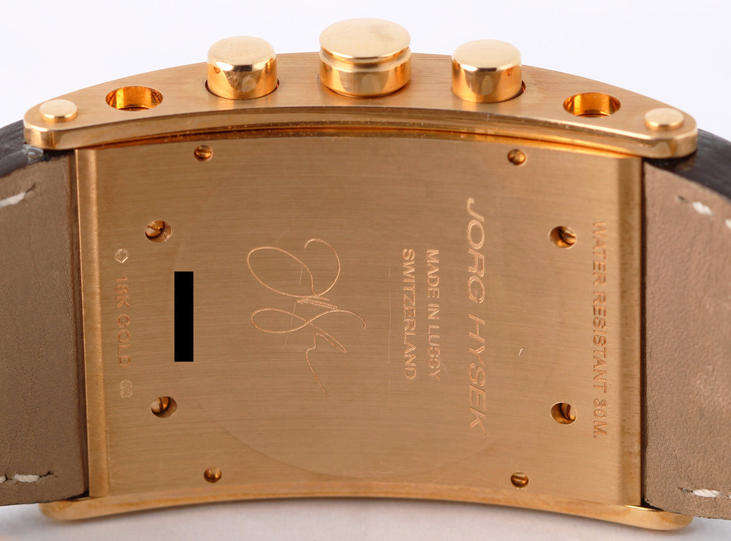 Jorg Hysek Kilada Rectangular Chronograph 18k Gold Copper 31mm S011 Watch BOX