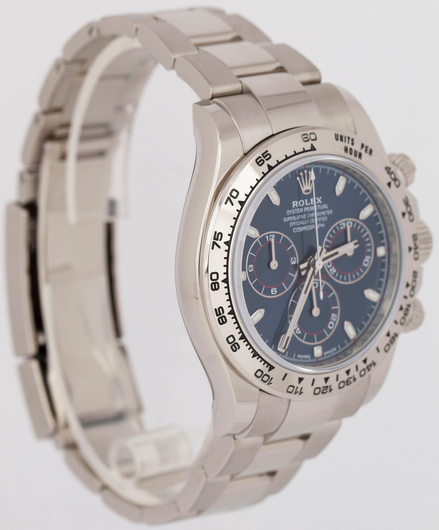 PAPERS Rolex Daytona Cosmograph Blue 18K White Gold Oyster Watch 116509 B+P