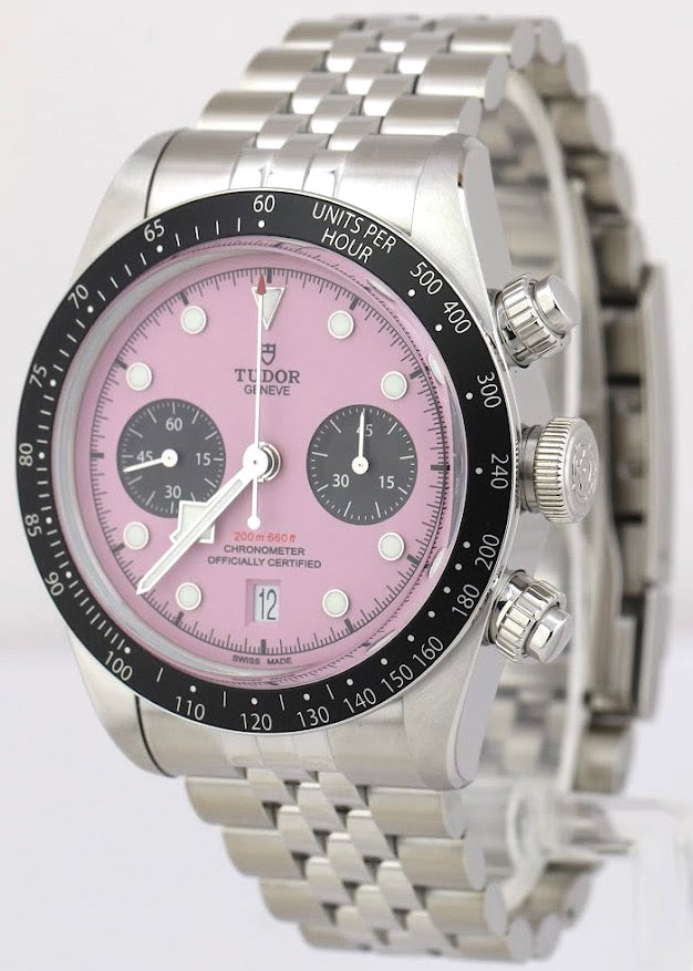 2025 PAPERS Tudor Black Bay Chrono 41mm PINK Stainless Steel JUBILEE 79360 N BOX