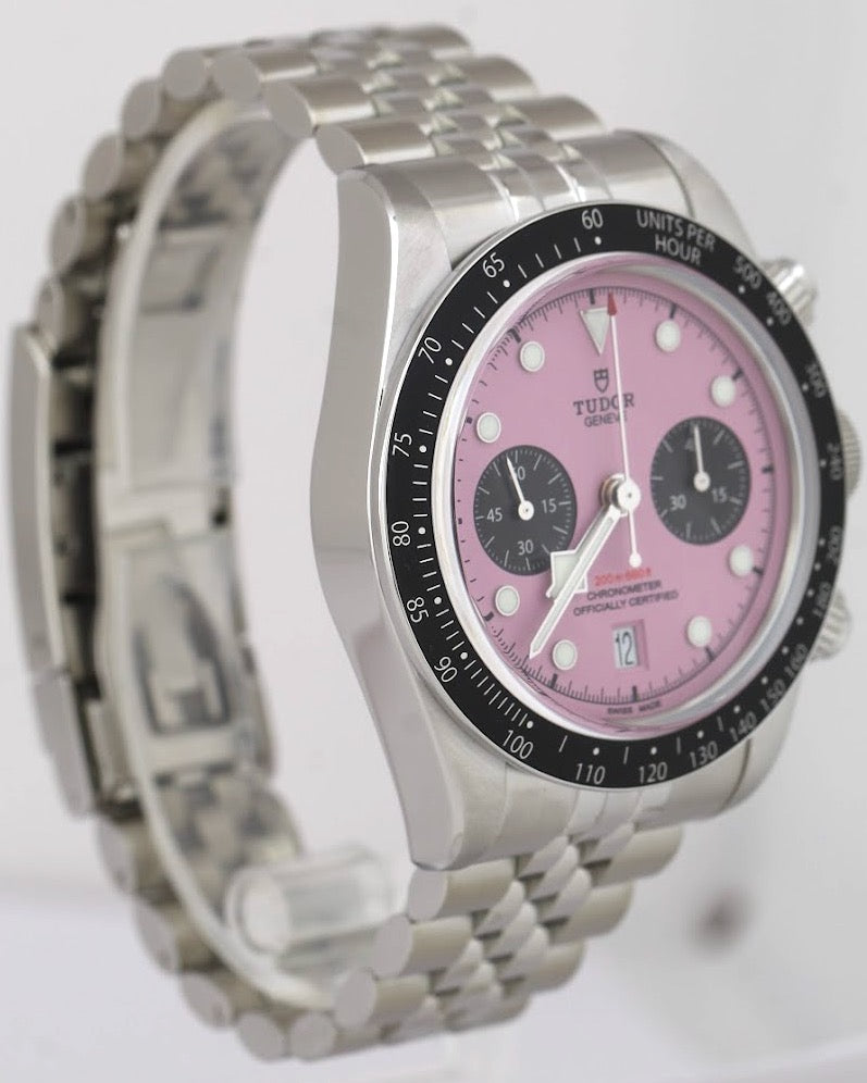 2025 PAPERS Tudor Black Bay Chrono 41mm PINK Stainless Steel JUBILEE 79360 N BOX