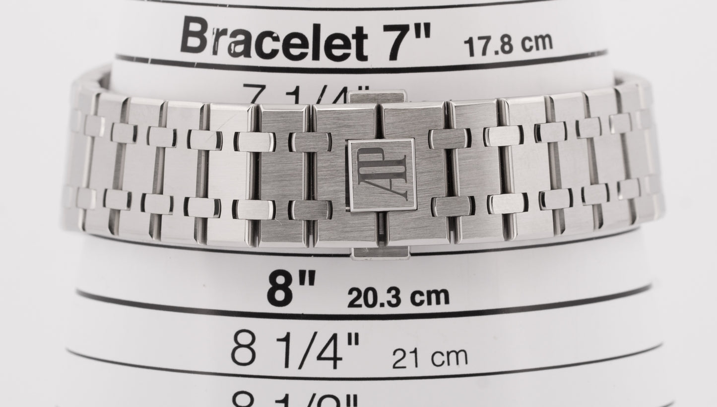 PAPERS Audemars Piguet Royal Oak WHITE Stainless 41mm 15400ST.OO.1220ST.02 BOX