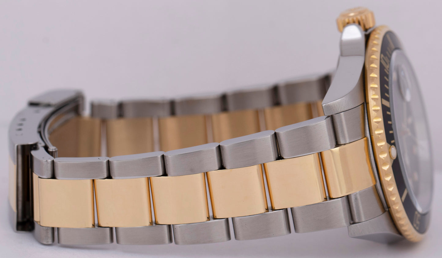 2008 PAPERS Rolex Submariner 40mm Black Two-Tone NO-HOLES Gold 16613 Watch BOX
