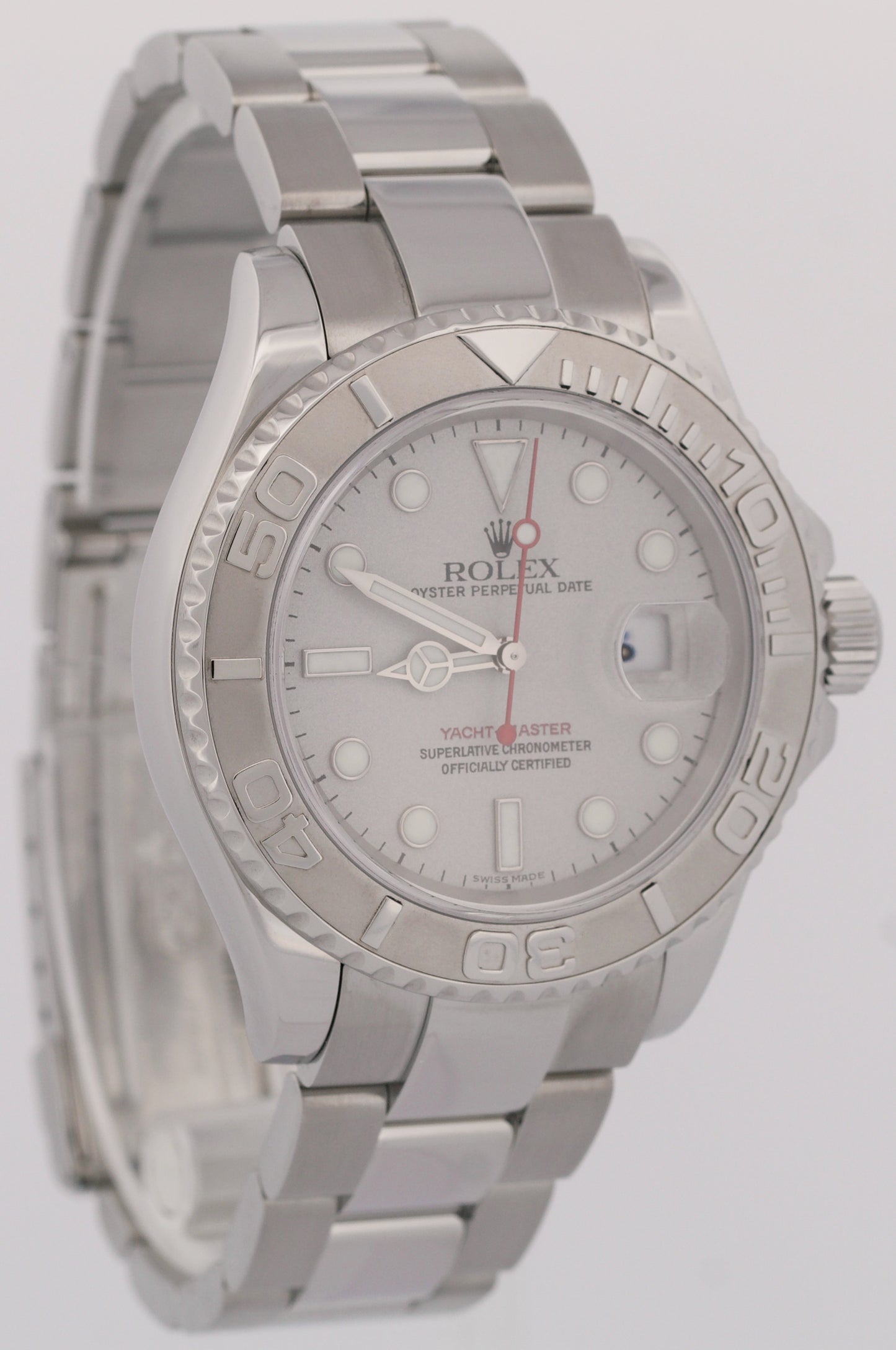 MINT Rolex Yacht-Master PLATINUM Stainless Steel 40mm Oyster Date Watch 16622