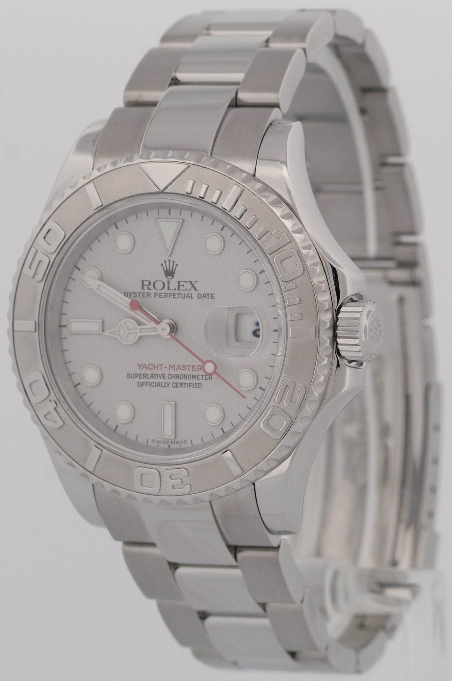 MINT Rolex Yacht-Master PLATINUM Stainless Steel 40mm Oyster Date Watch 16622