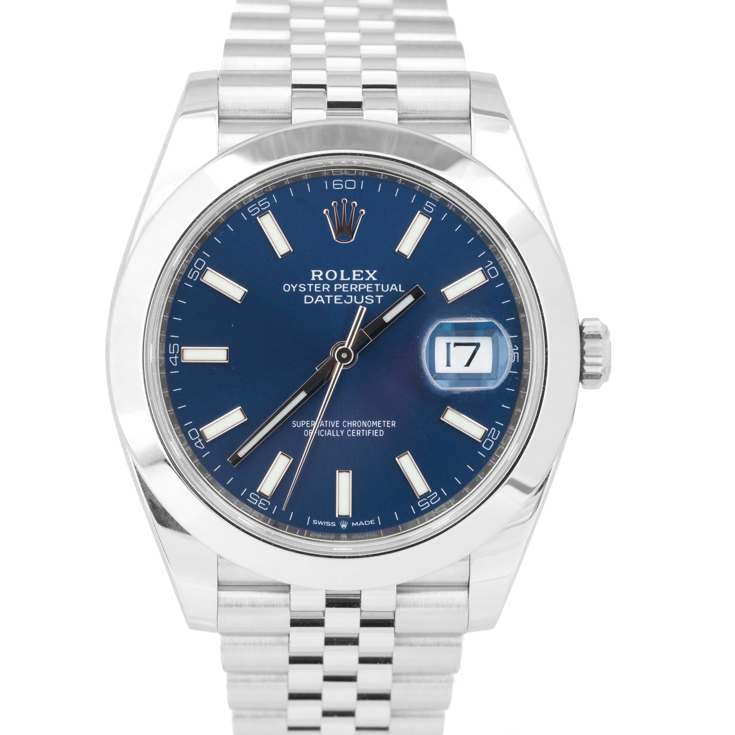 2023 PAPERS Rolex DateJust Blue Jubilee Stainless Steel 126300 41mm Watch B+P