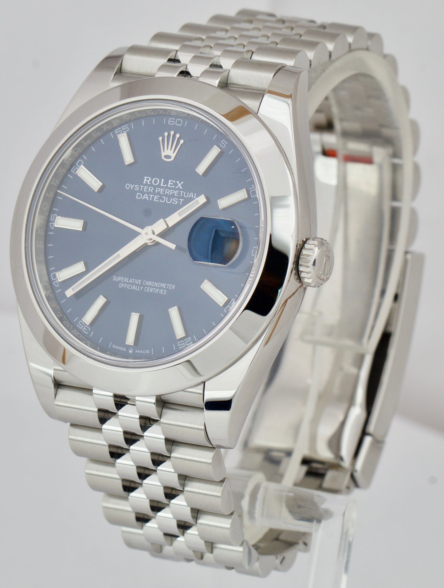 2023 PAPERS Rolex DateJust Blue Jubilee Stainless Steel 126300 41mm Watch B+P