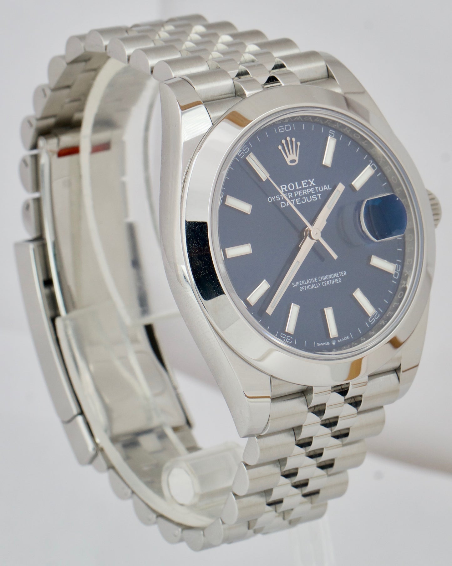 2023 PAPERS Rolex DateJust Blue Jubilee Stainless Steel 126300 41mm Watch B+P