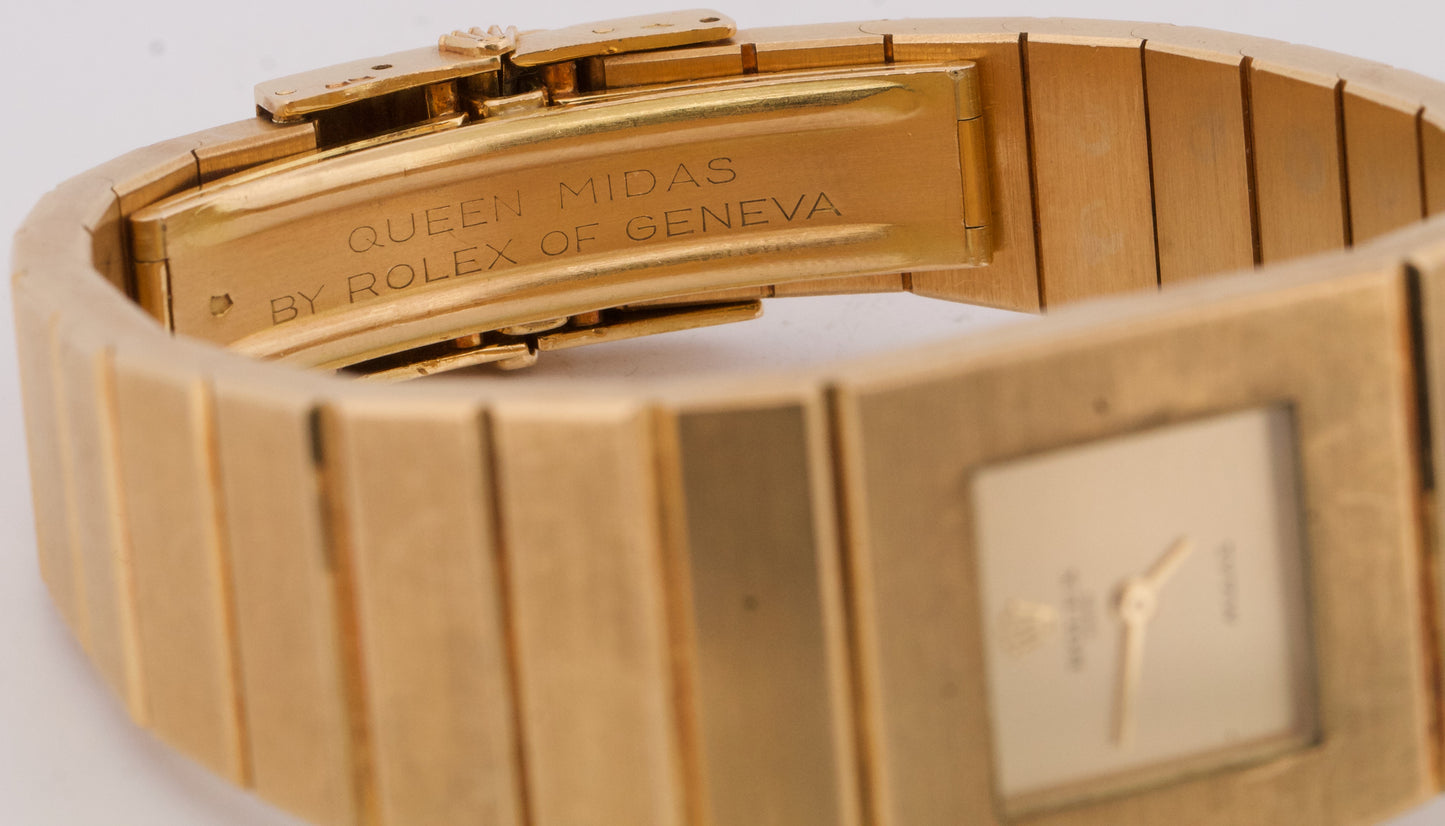 UNPOLISHED 1970 Ladies Rolex QUEEN MIDAS Champagne 18K Yellow Gold 24mm 3581