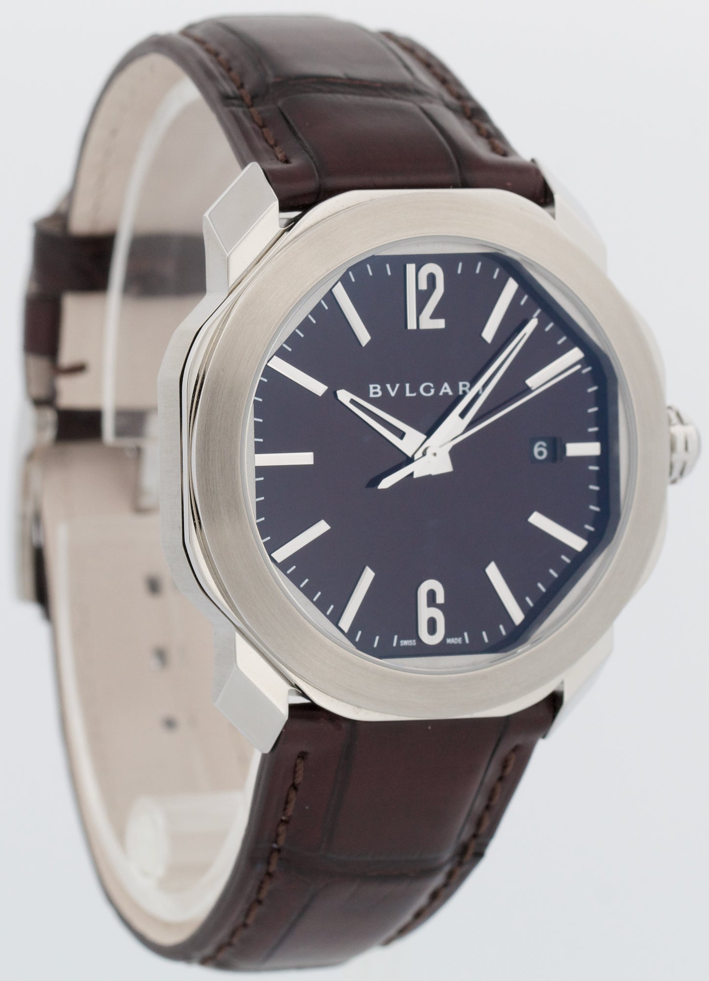 NEW 2025 PAPERS BVLGARI Bulgari 41mm Octo Roma BLACK OC41C1SLD Watch OC 41 S BOX